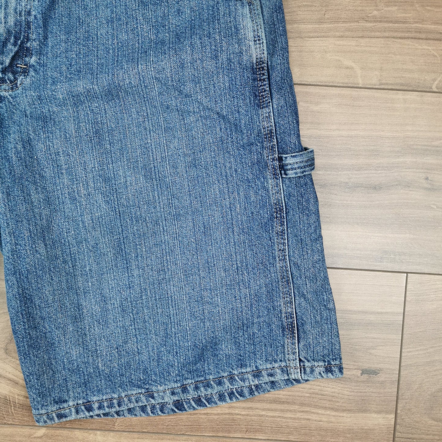 Vintage Lee Dungarees Blue Denim Shorts Jorts Carpenter Baggy Relaxed Fit W38