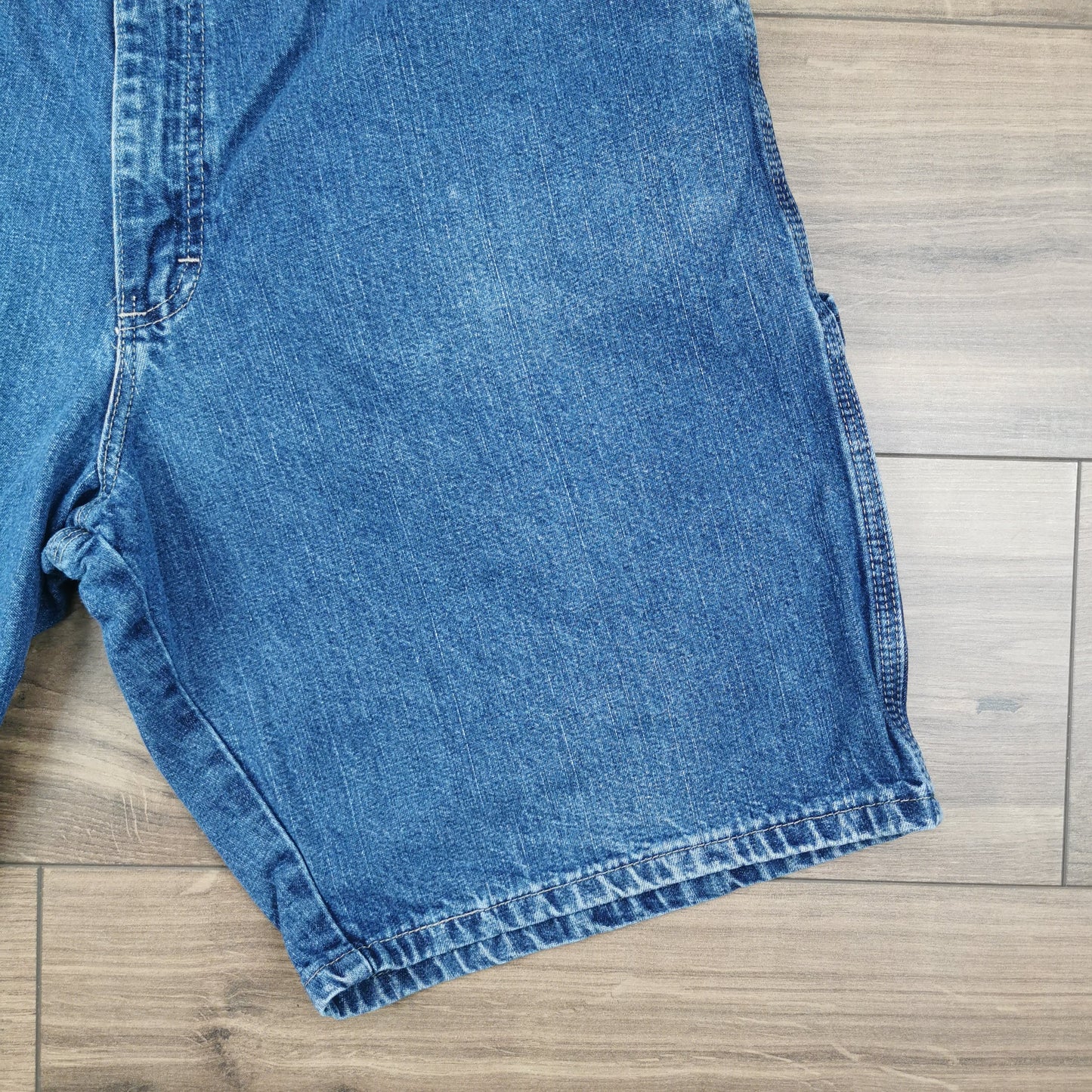 Vintage Wrangler Blue Denim Shorts Jorts Carpenter Utility Baggy Relaxed Fit W36