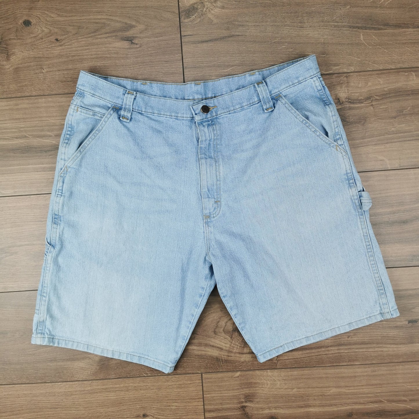 Vintage Wrangler Blue Denim Shorts Jorts Carpenter Utility Baggy Relaxed Fit W38