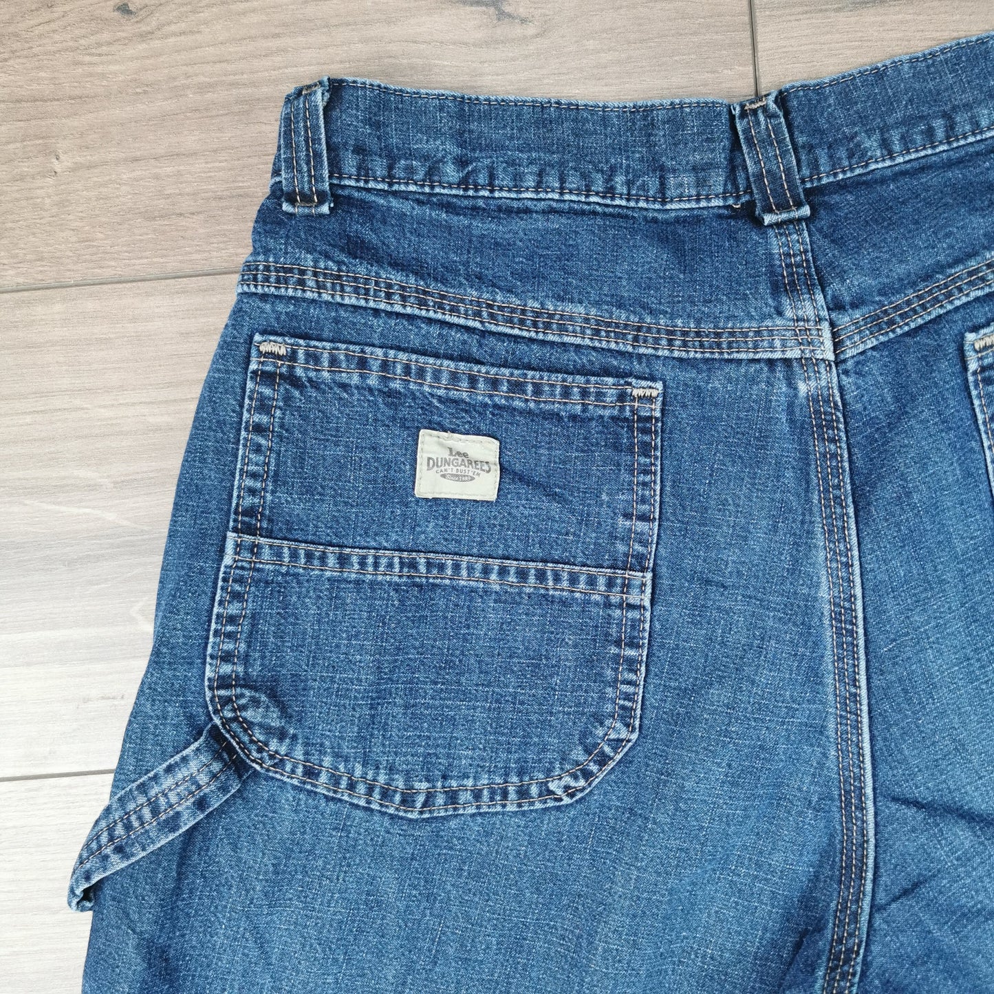 Vintage Lee Dungarees Blue Denim Shorts Jorts Carpenter Baggy Relaxed Fit W33