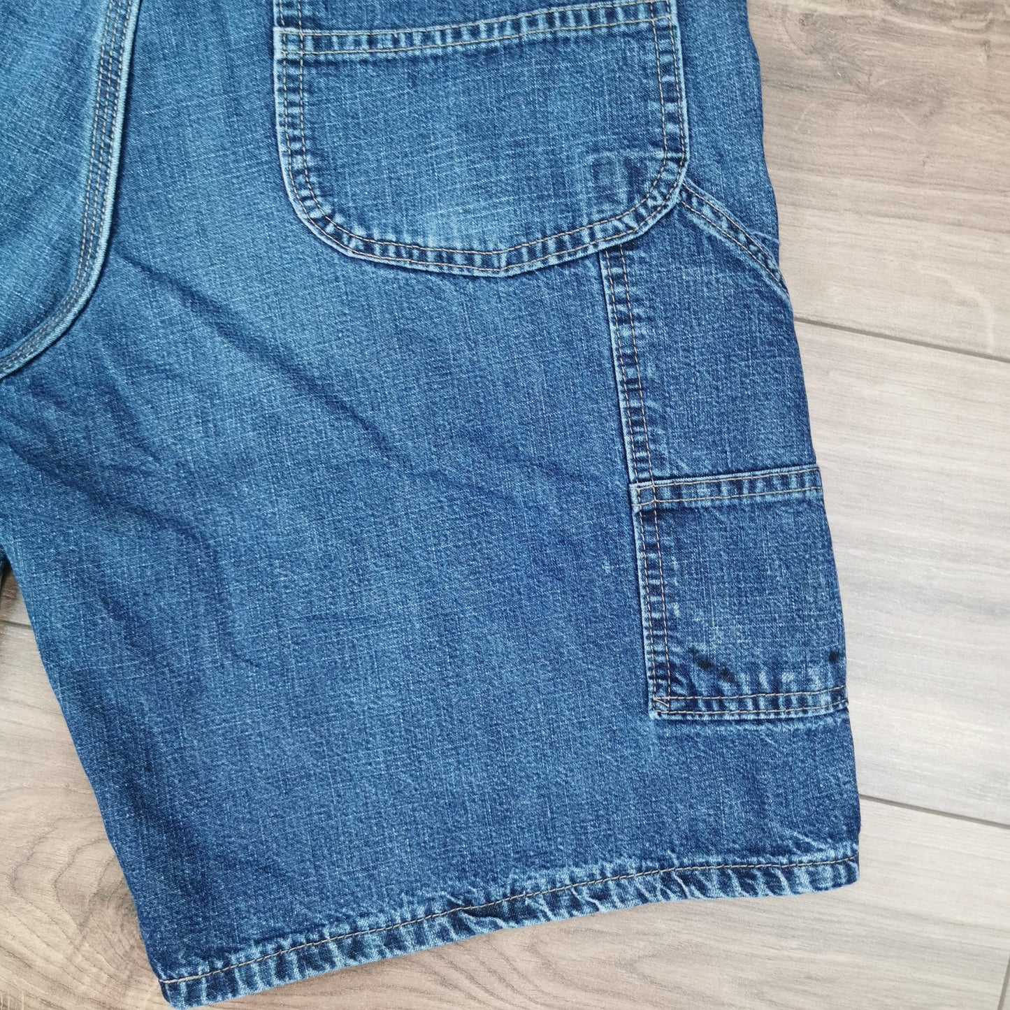Vintage Lee Dungarees Blue Denim Shorts Jorts Carpenter Baggy Relaxed Fit W33