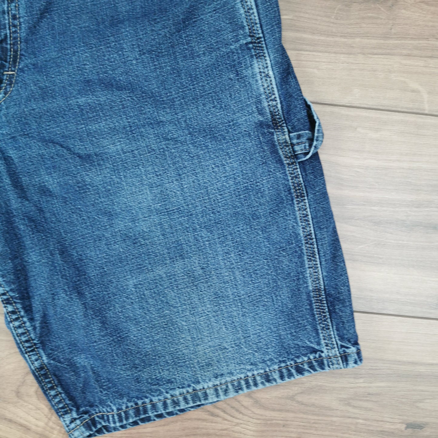 Vintage Lee Dungarees Blue Denim Shorts Jorts Carpenter Baggy Relaxed Fit W33