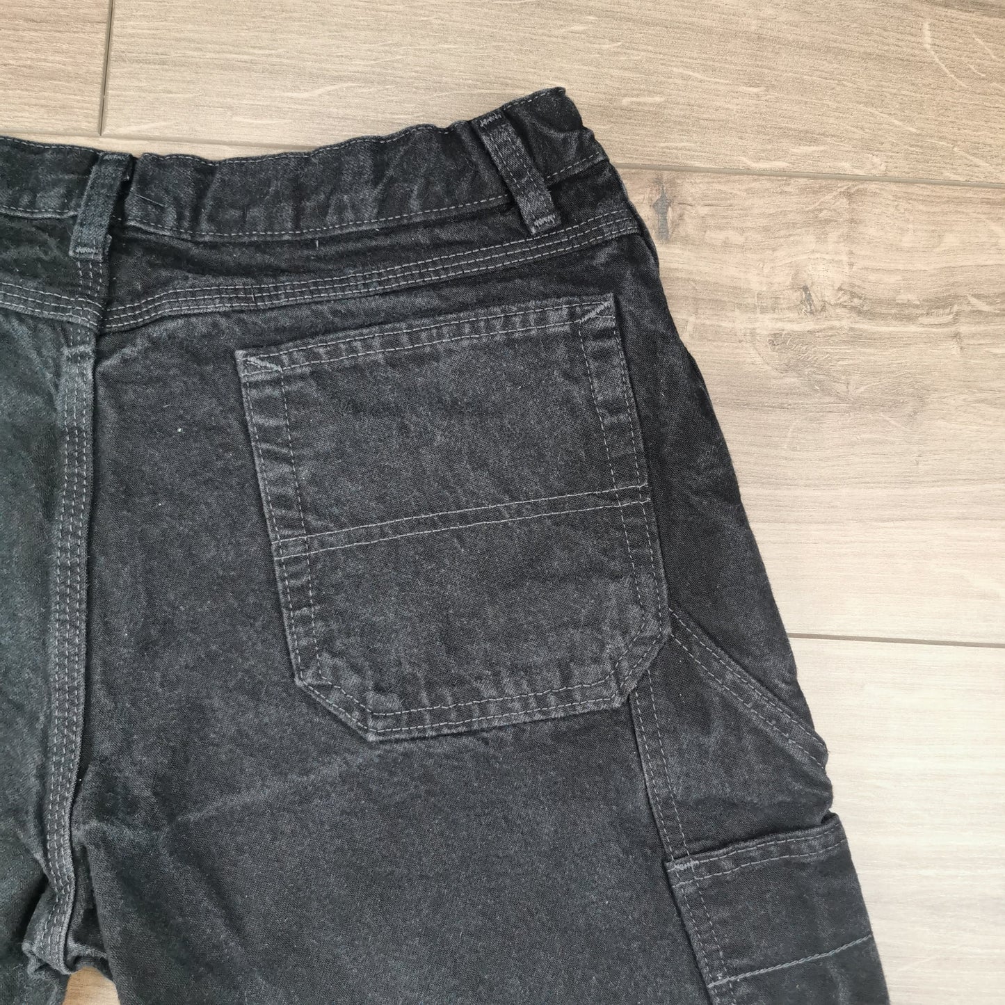 Vintage Wrangler Black Denim Cut-off Shorts Jorts Carpenter Relaxed Fit W32