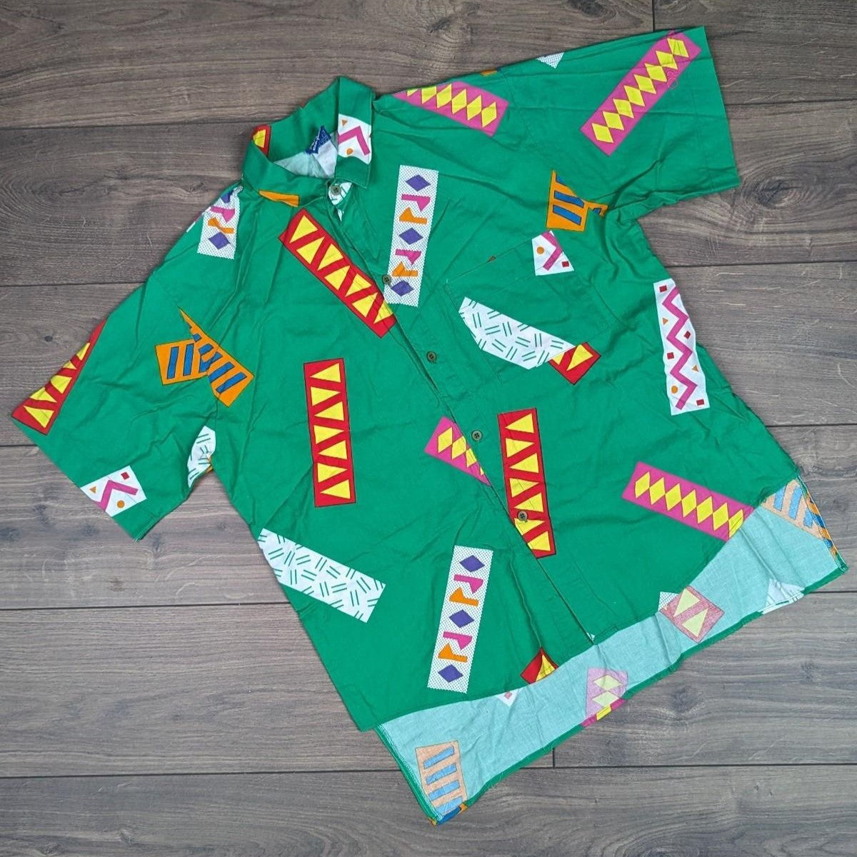 Rare 80's Vintage Green Ocean Pacific Hawaiian Surf Shirt