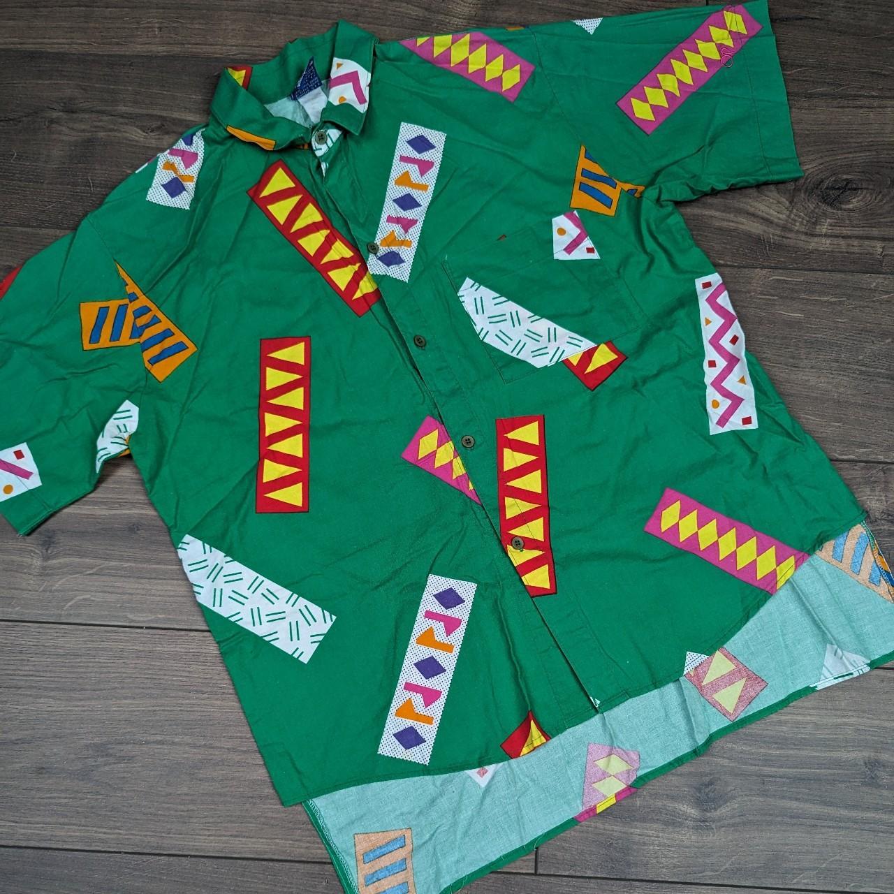 Rare 80's Vintage Green Ocean Pacific Hawaiian Surf Shirt