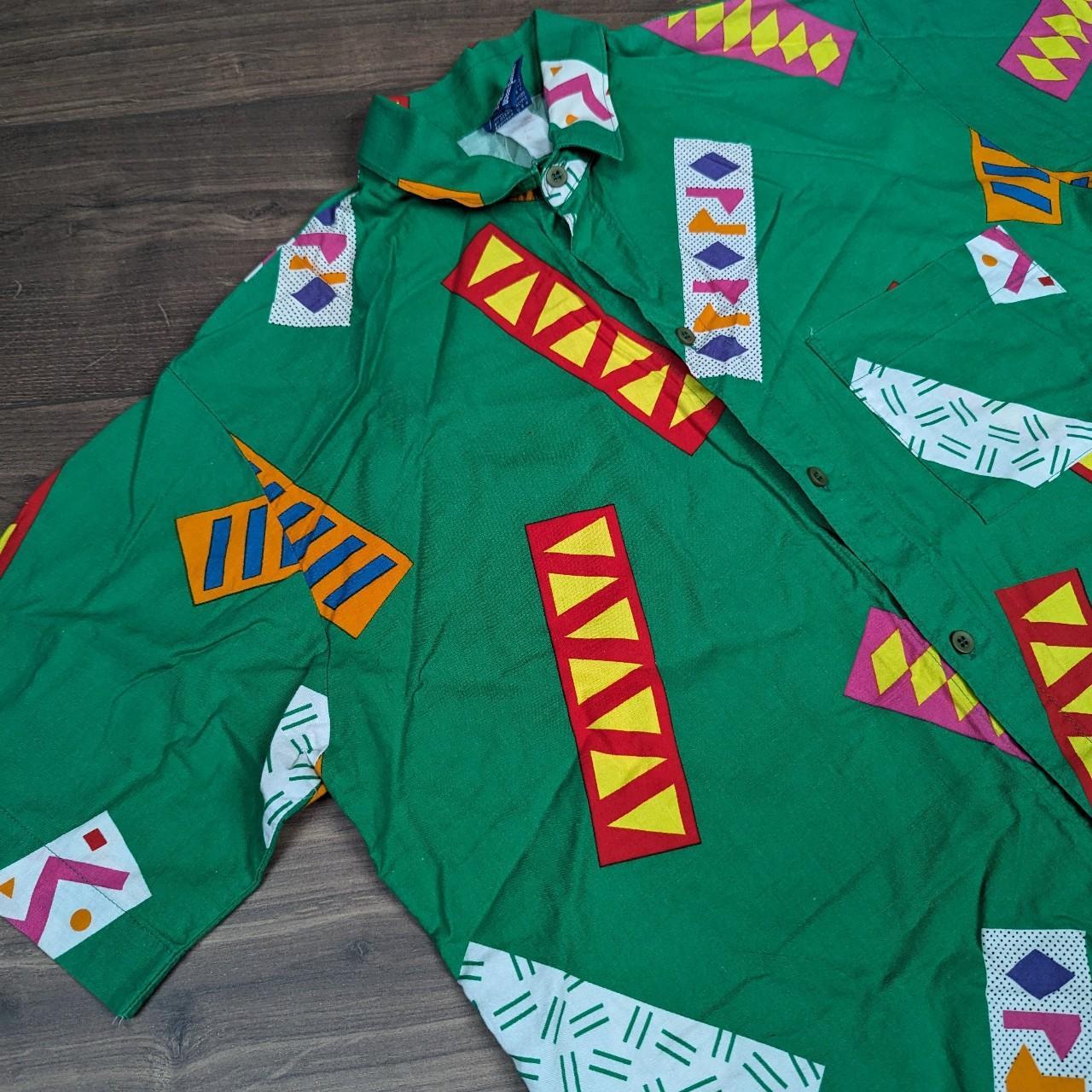 Rare 80's Vintage Green Ocean Pacific Hawaiian Surf Shirt