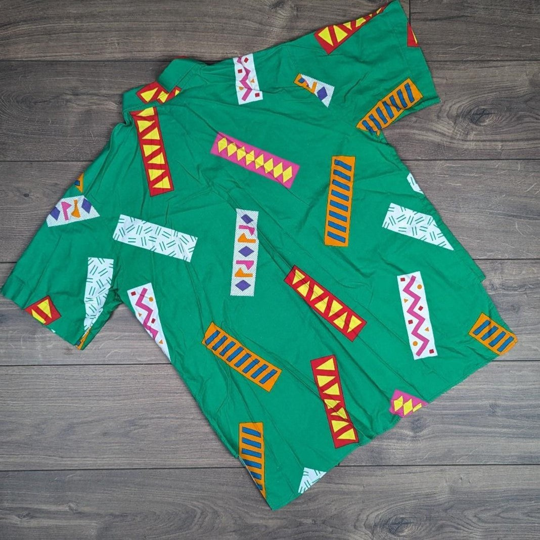 Rare 80's Vintage Green Ocean Pacific Hawaiian Surf Shirt