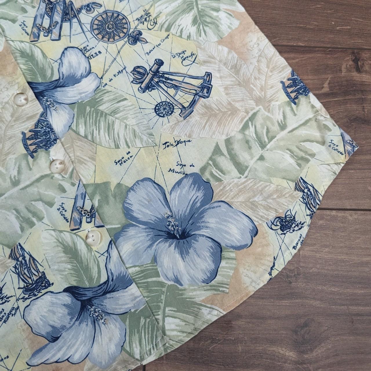 Vintage 90s 00s Compass pattern Hawaiian shirt blouse women's size XL