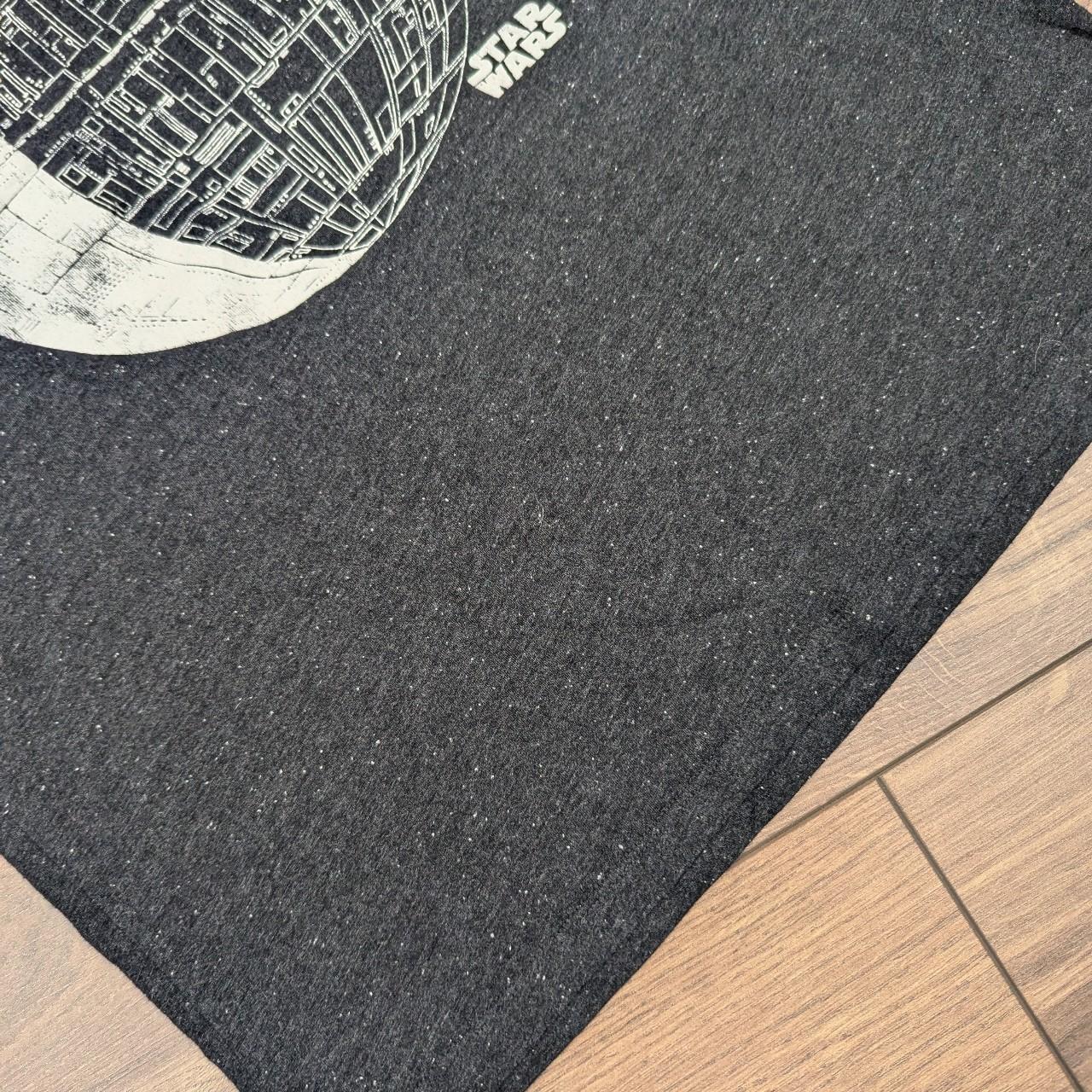 Black Grey Star Wars Death Star Graphic T-Shirt Size L