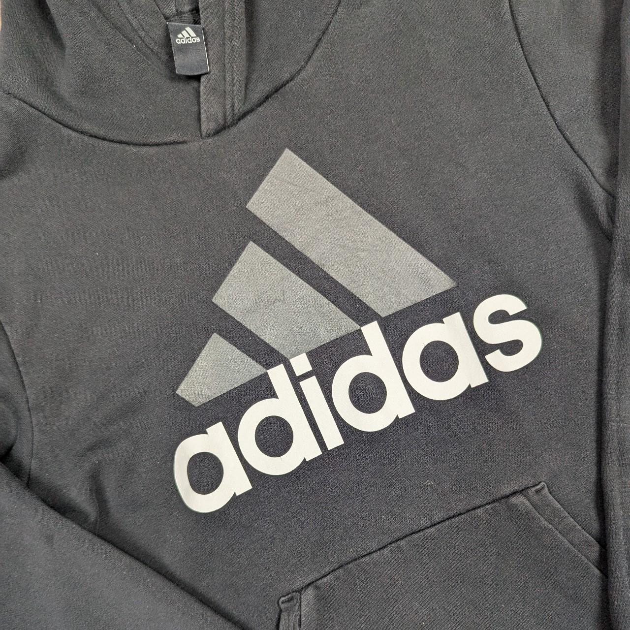 Black Adidas Logo Spellout Hoodie Size M