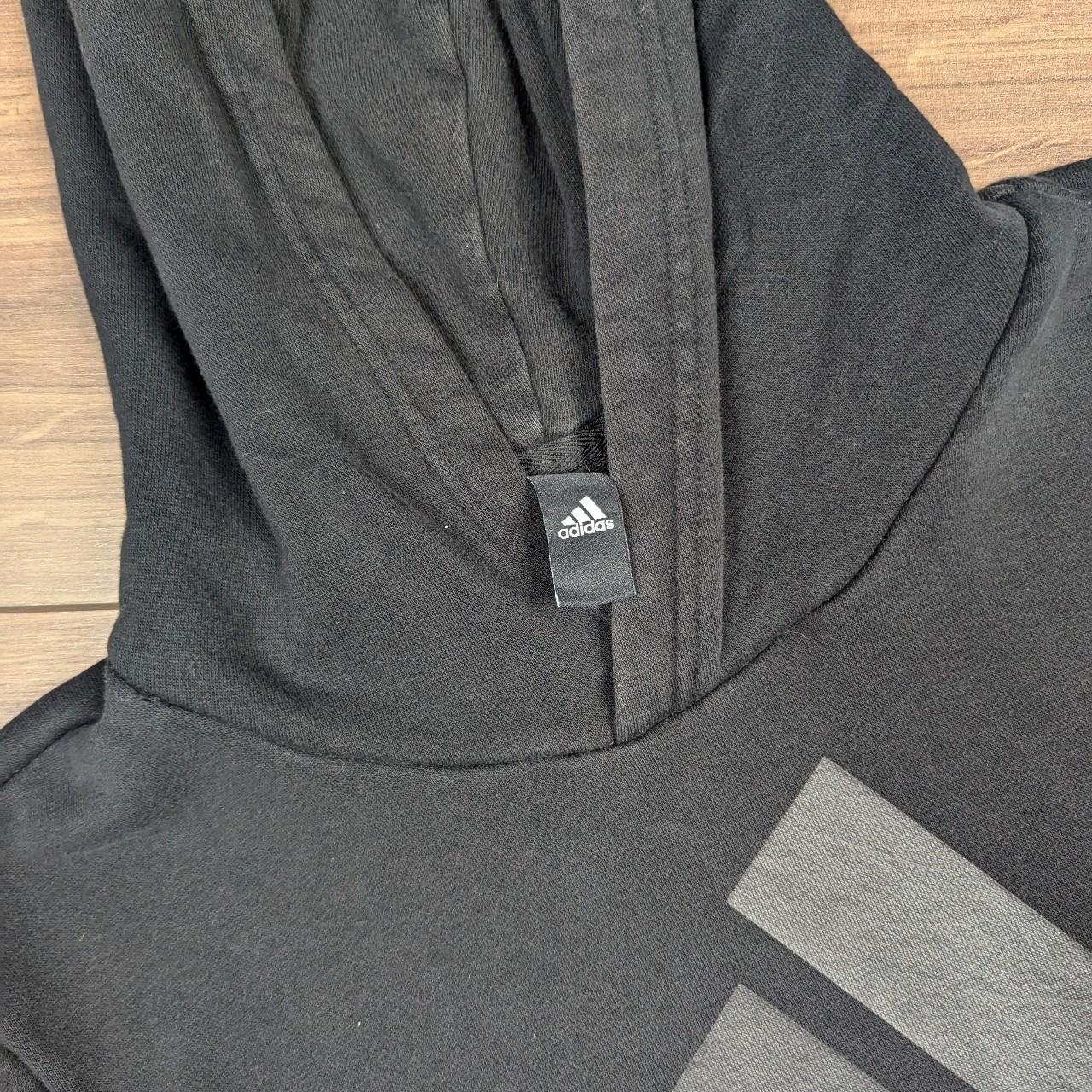 Black Adidas Logo Spellout Hoodie Size M