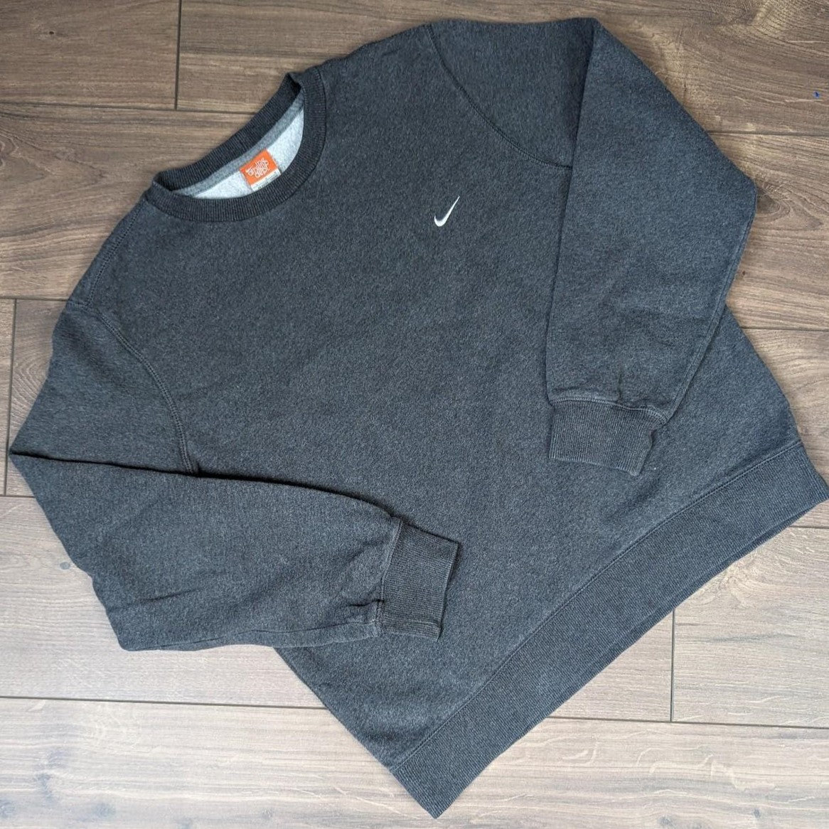 Nike Vintage 00's Y2K Grey Women's L Swoosh Logo Sweatshirt
