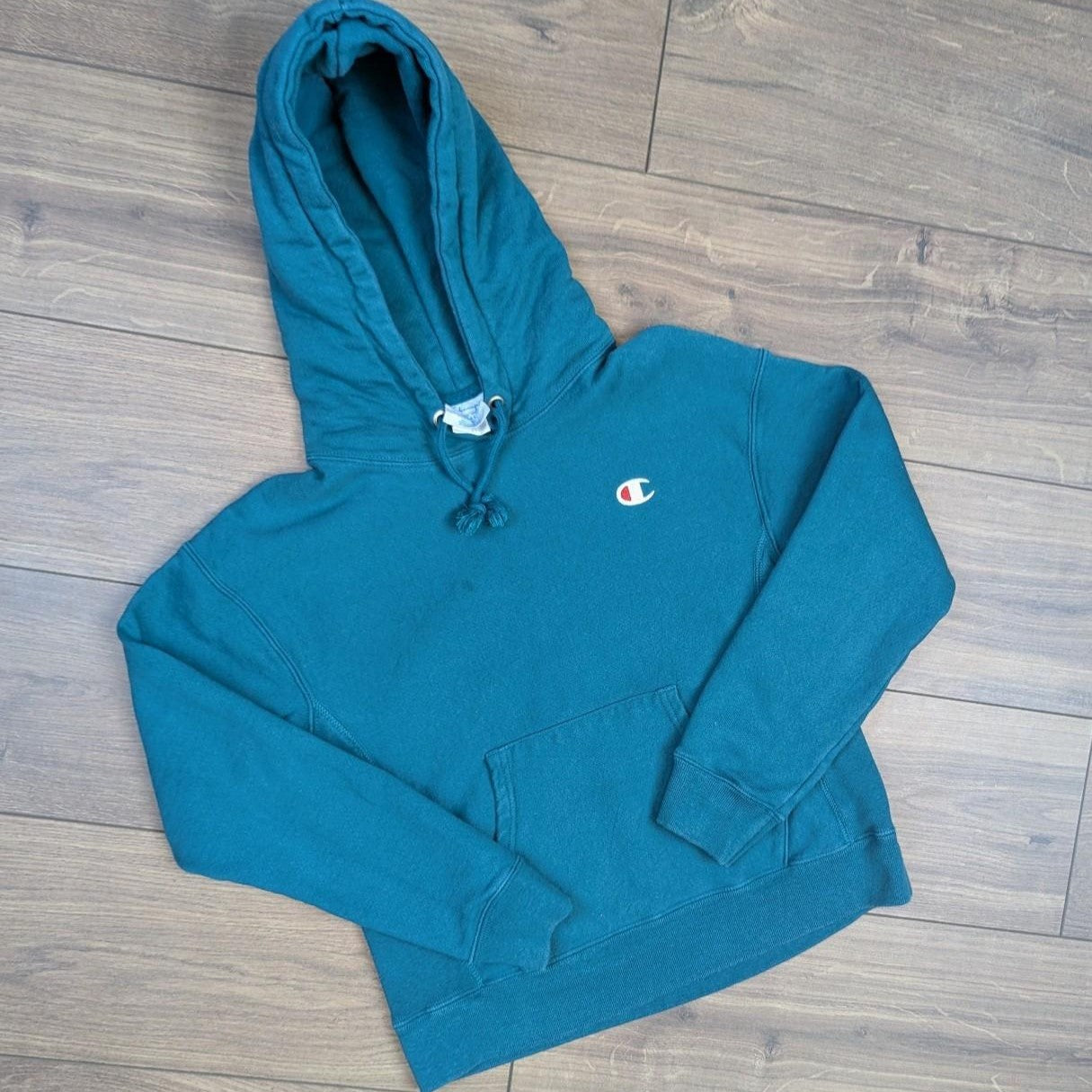 Green Vintage Champion Reverse Weave Hoodie Women's S