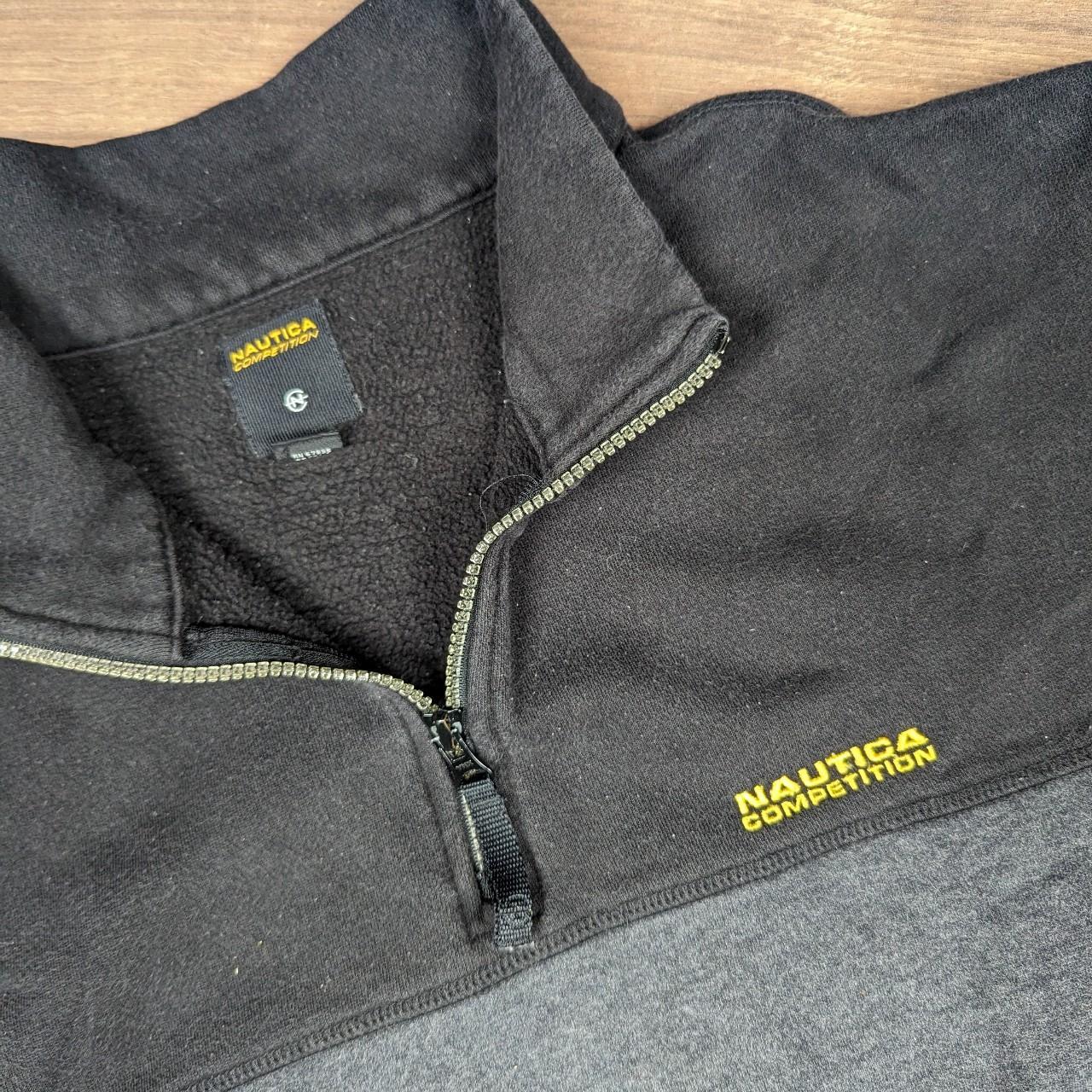 Nautica Sailing Black/Yellow Half Zip Sweatshirt Men's L