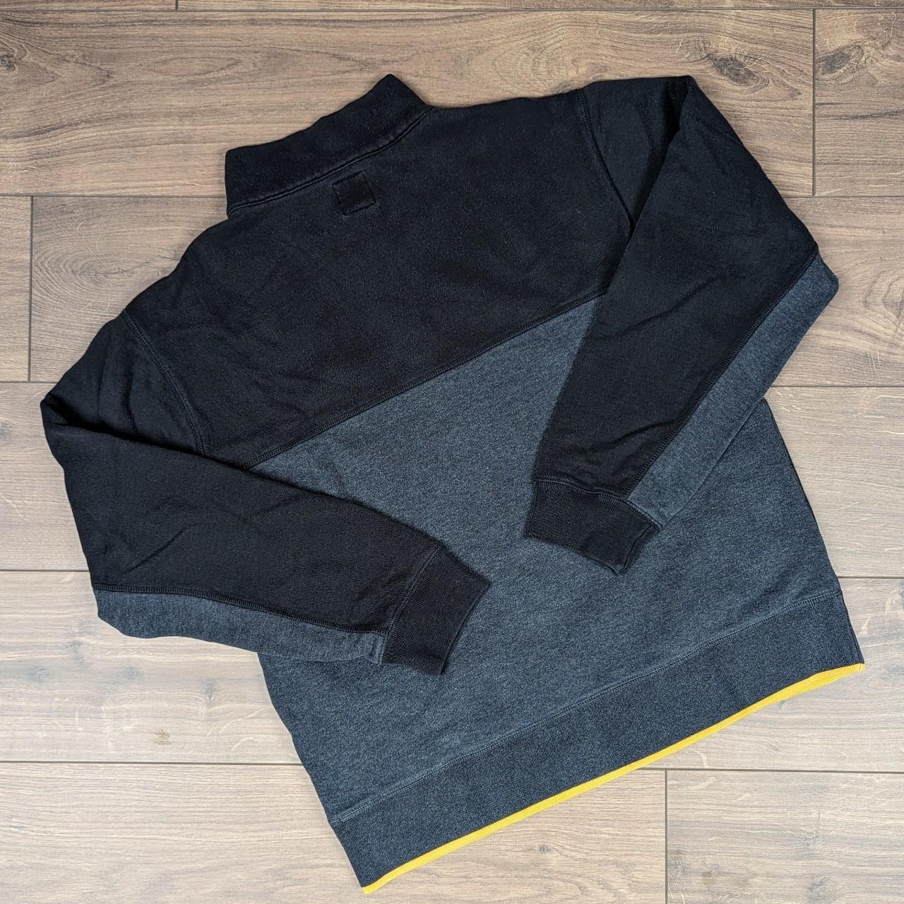 Nautica Sailing Black/Yellow Half Zip Sweatshirt Men's L