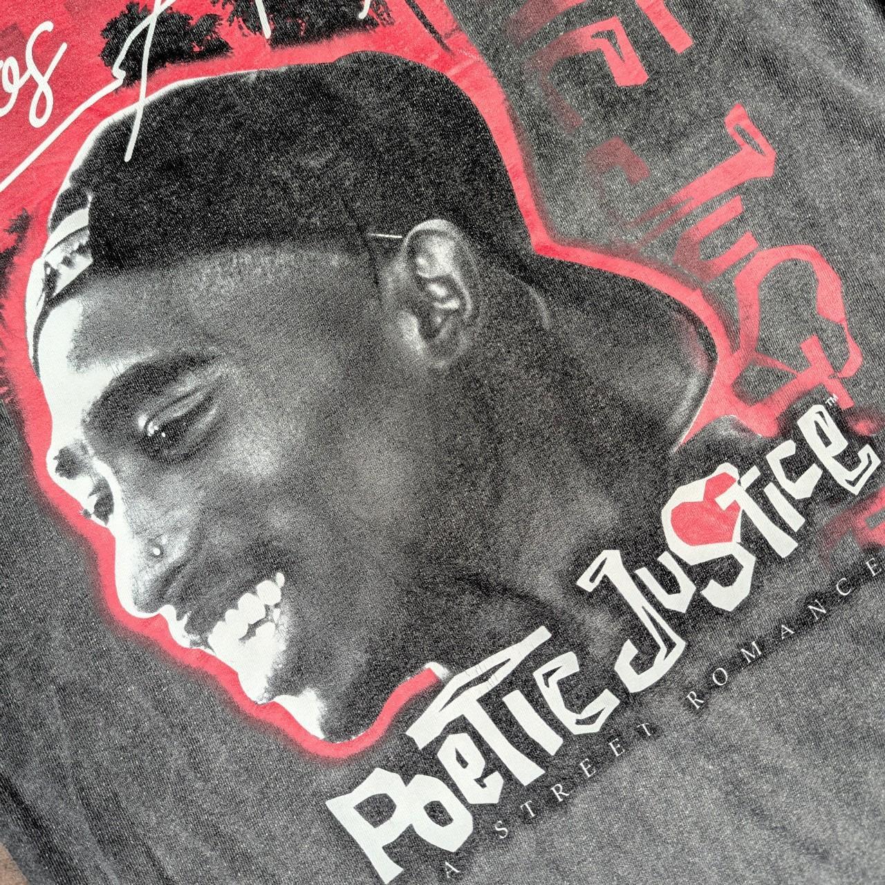 Grey Tupac Poetic Justice Graphic Vintage T-Shirt Size M