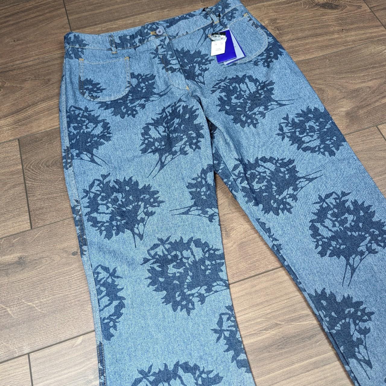Vintage 00's Designer Low Rise Floral Betty Jackson M&S Autograph Bootcut Jeans