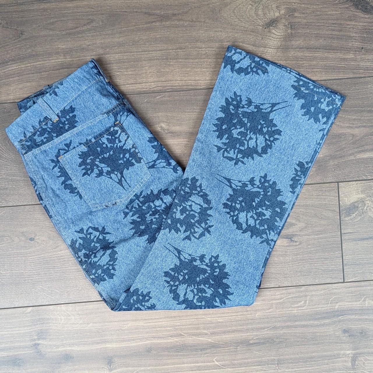 Vintage 00's Designer Low Rise Floral Betty Jackson M&S Autograph Bootcut Jeans