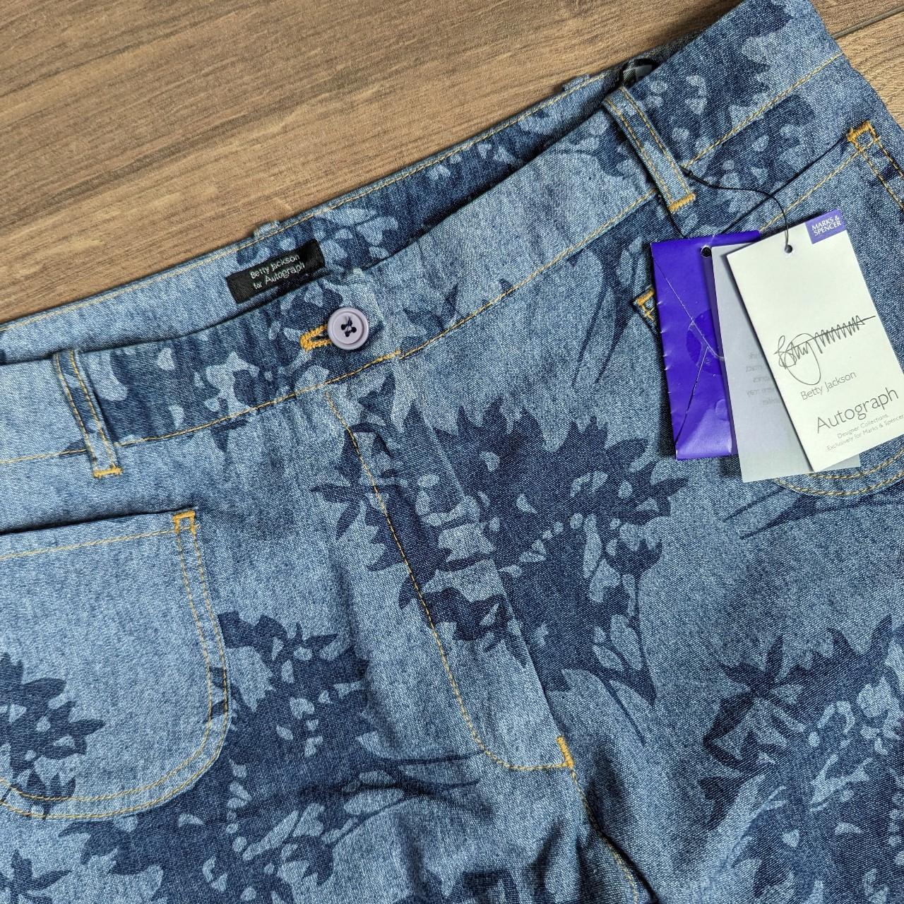 Vintage 00's Designer Low Rise Floral Betty Jackson M&S Autograph Bootcut Jeans