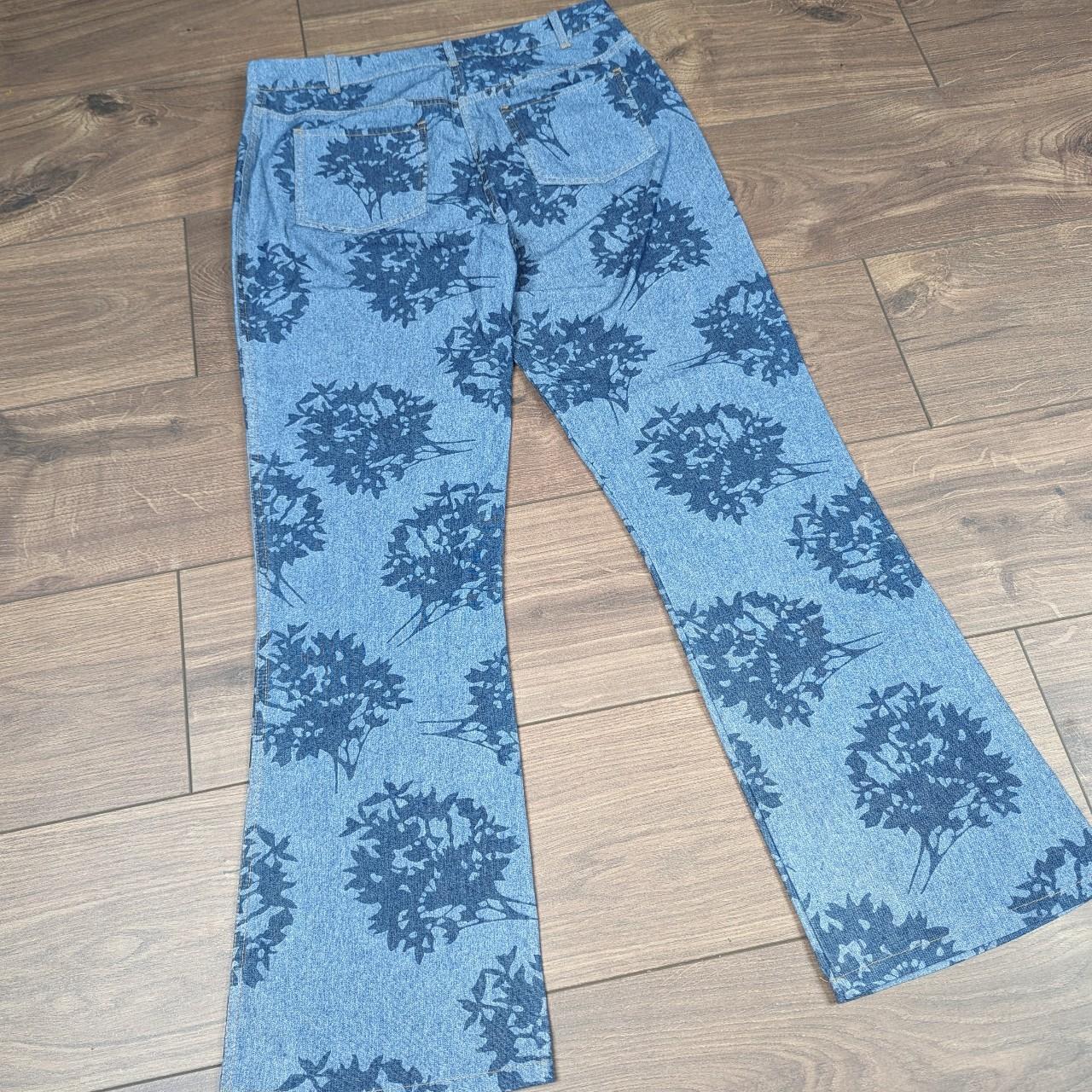 Vintage 00's Designer Low Rise Floral Betty Jackson M&S Autograph Bootcut Jeans