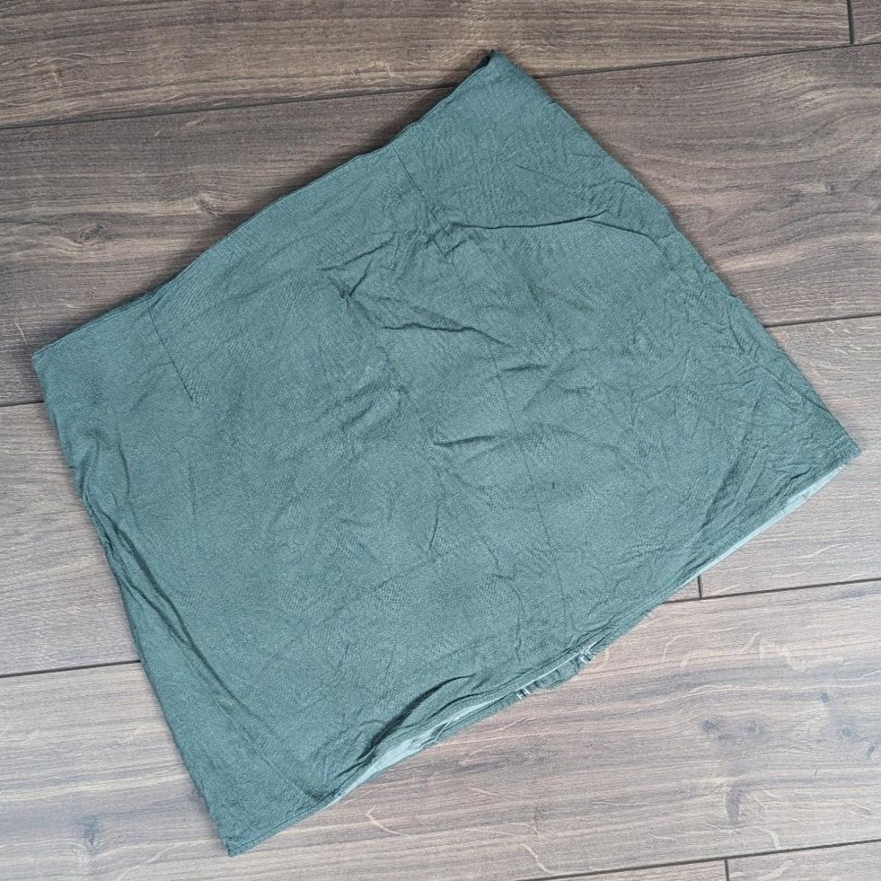 Vintage Khaki Green Fairy Cottage A-Line Mini Skirt Size L/UK12 90's 00's Y2K