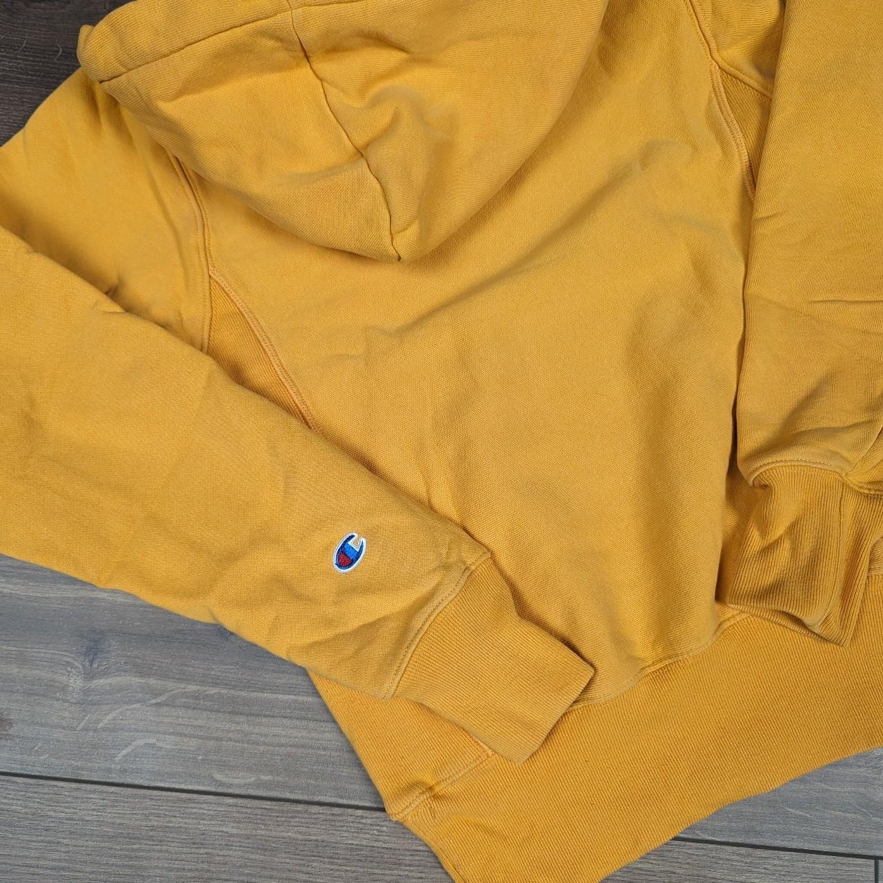 Champion Yellow Reverse Weave Embroidered Logo Hoodie Men's XS