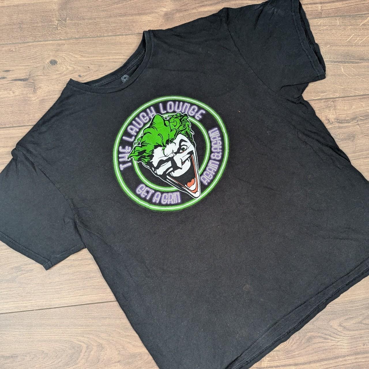 Black Vintage DC The Joker Laugh Lounge Graphic T-Shirt Men's XL