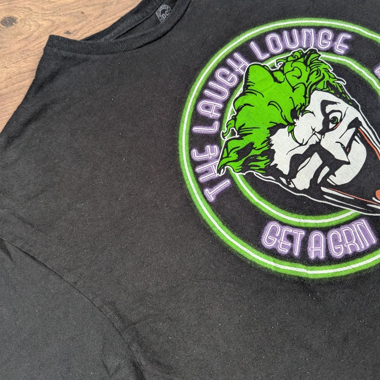 Black Vintage DC The Joker Laugh Lounge Graphic T-Shirt Men's XL