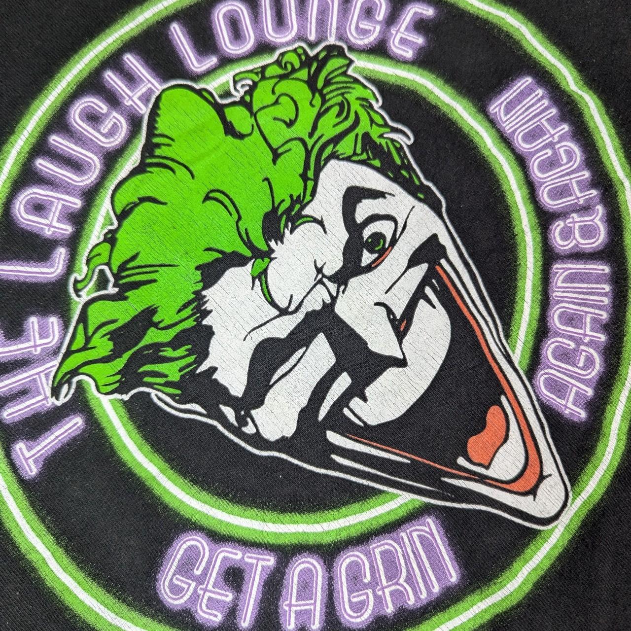 Black Vintage DC The Joker Laugh Lounge Graphic T-Shirt Men's XL