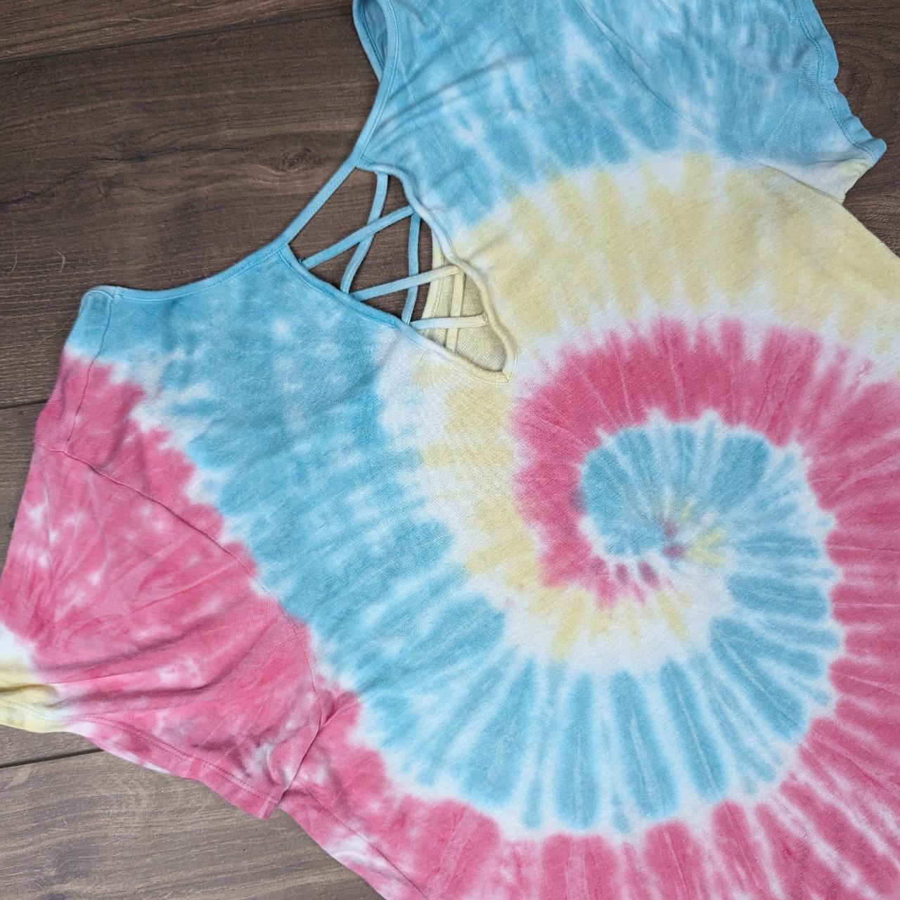 Multicoloured Vintage 00's Y2K Graphic Tie Dye T-Shirt