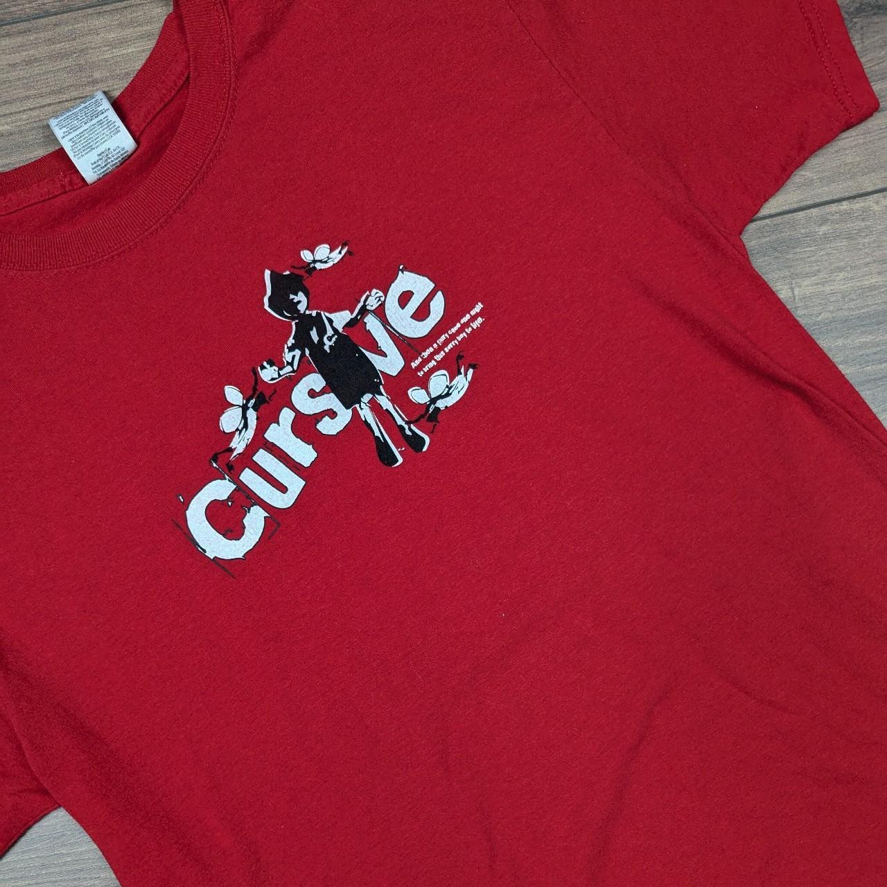 Vintage 00's Red Cursive Indie Rock Band Graphic T-Shirt Size M