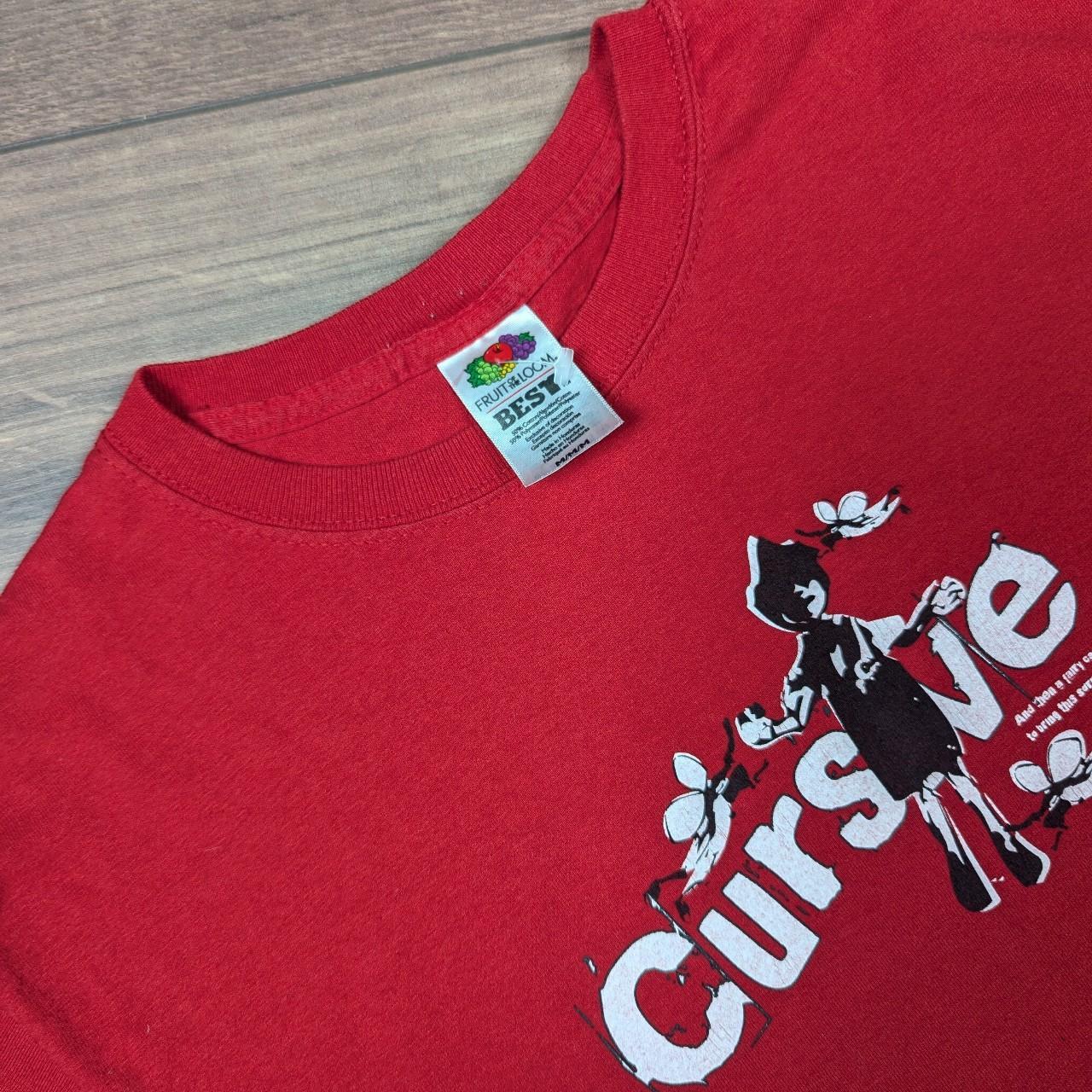 Vintage 00's Red Cursive Indie Rock Band Graphic T-Shirt Size M