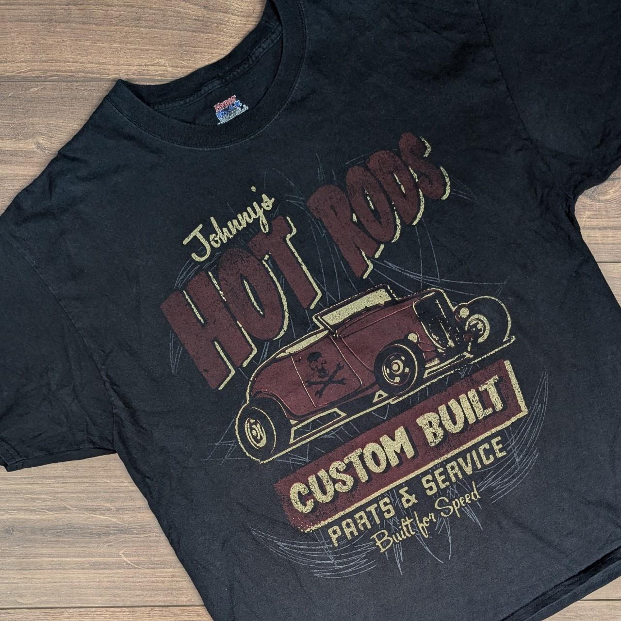 Black Vintage Johnny's Hot Rods Graphic T-Shirt Men's XL