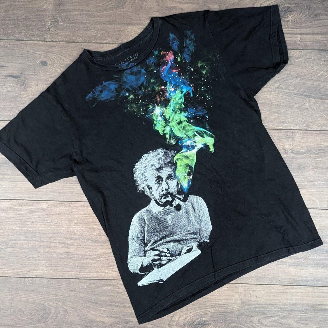 Einstein 00's Vintage Black Graphic T-Shirt Men's M