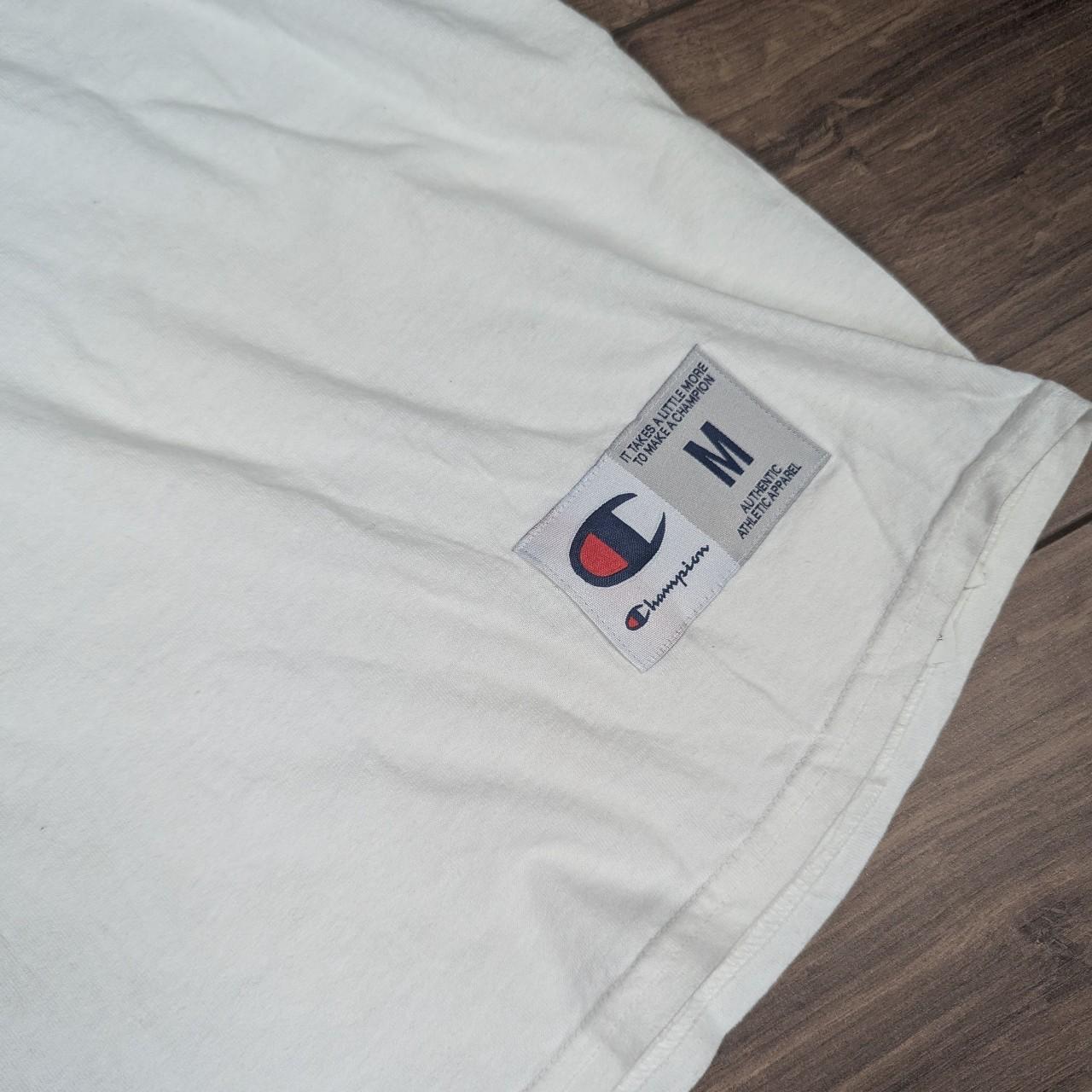 3/4 Sleeve White/Black Vintage Champion Volleyball Graphic Top