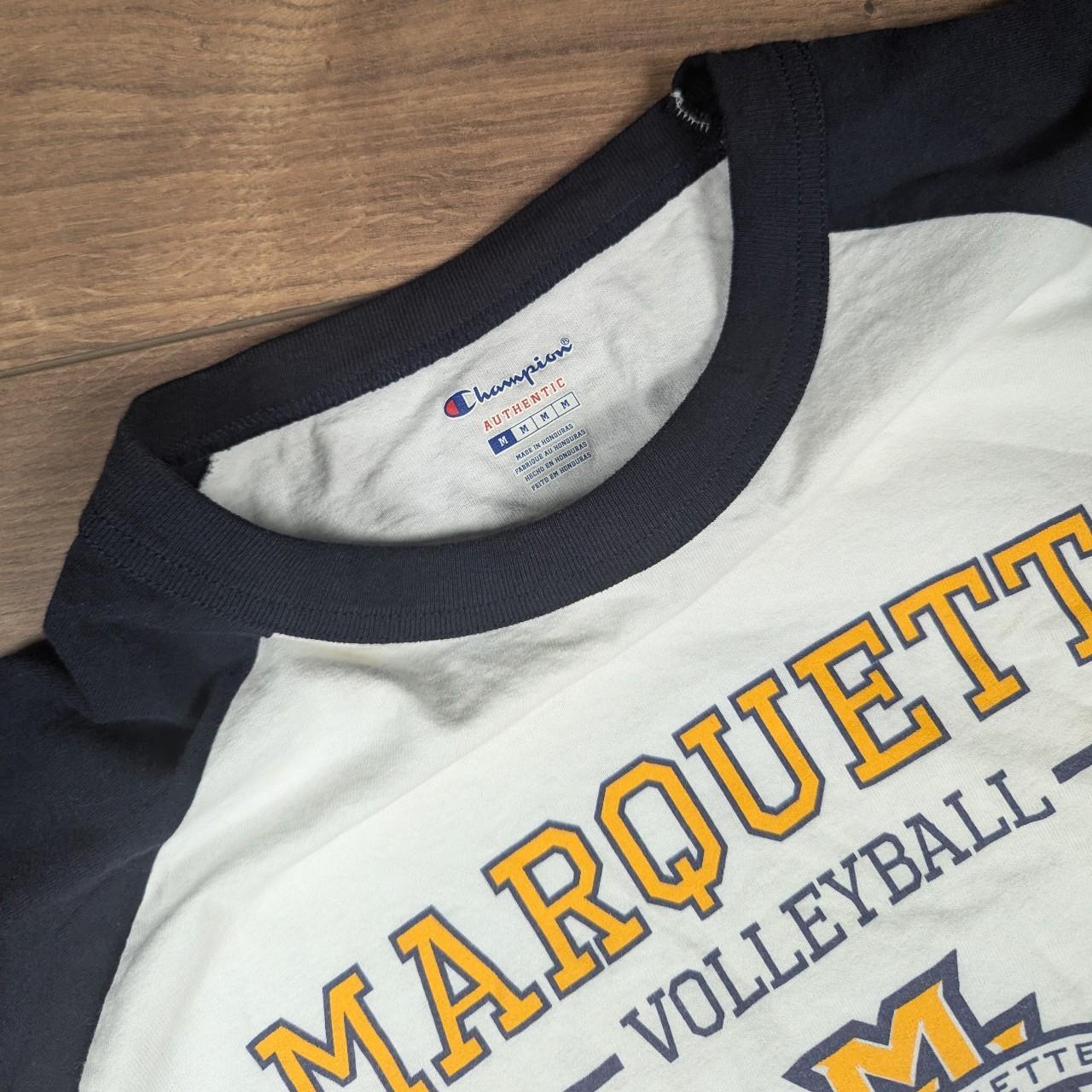 3/4 Sleeve White/Black Vintage Champion Volleyball Graphic Top