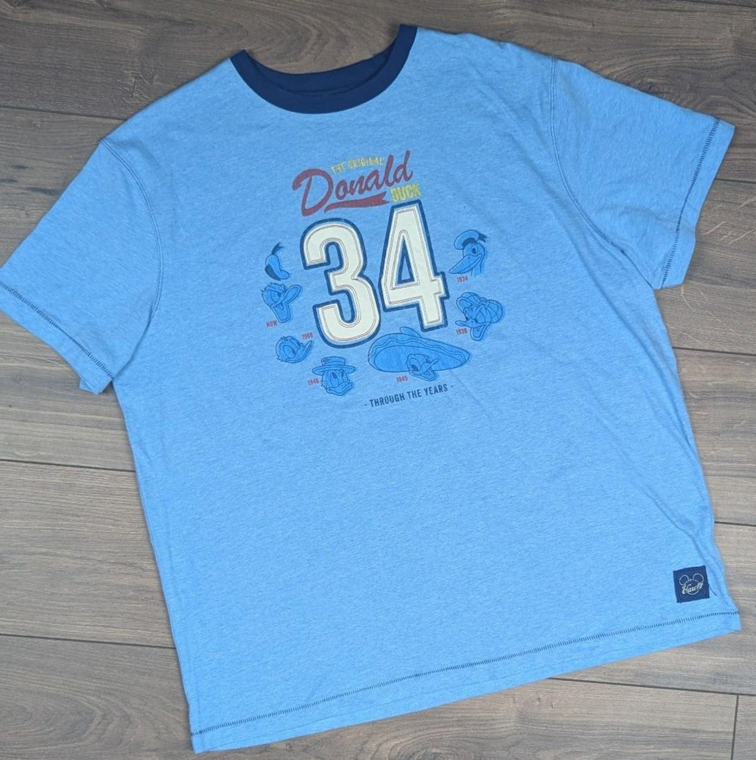 Disney Donald Duck Through the ages Blue Graphic T-Shirt Men's XL