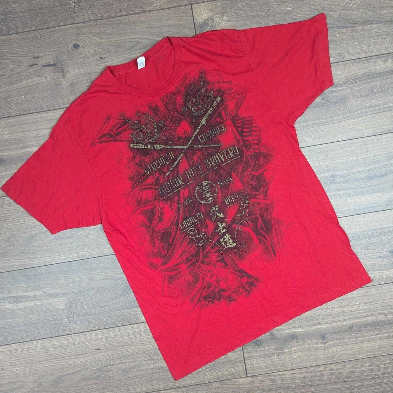 Red Vintage 00's Chinese Graphic T-Shirt Size XL