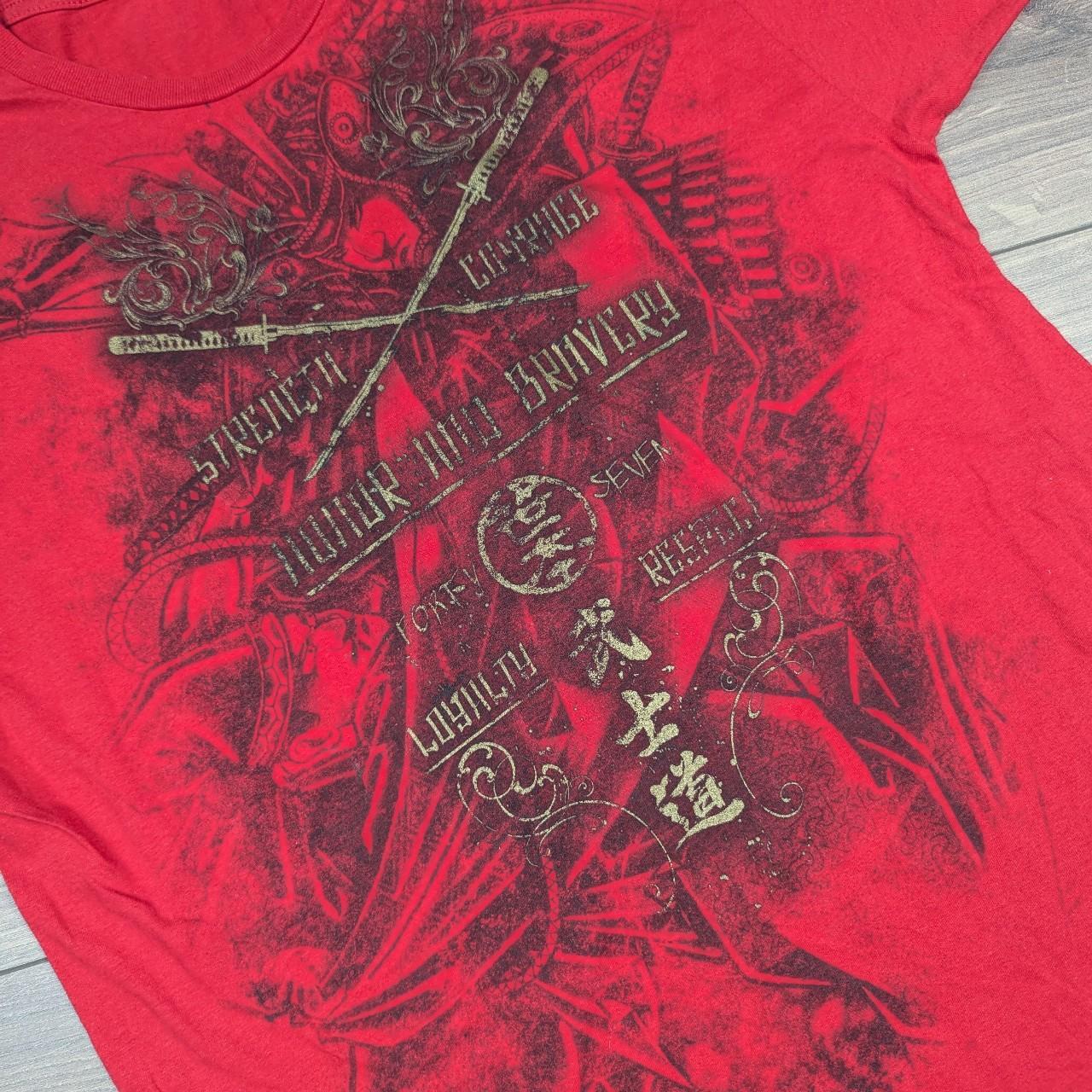 Red Vintage 00's Chinese Graphic T-Shirt Size XL