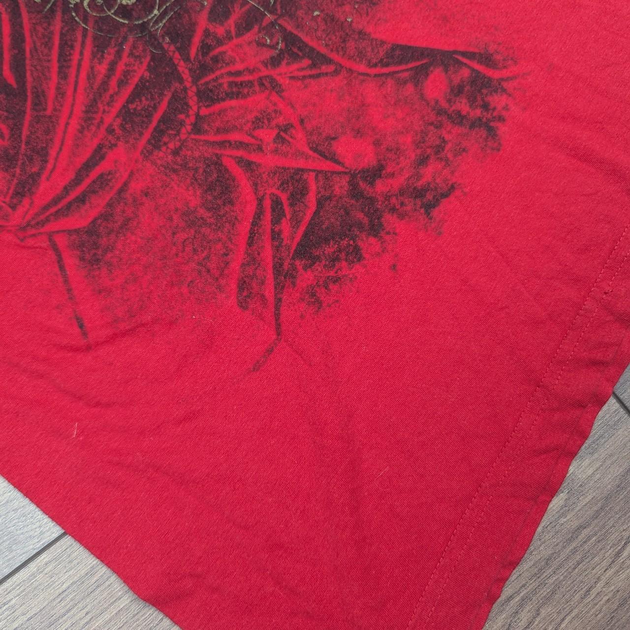 Red Vintage 00's Chinese Graphic T-Shirt Size XL