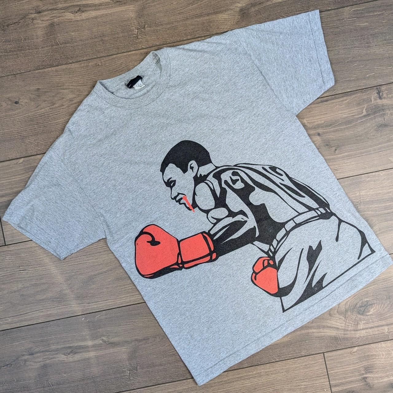 Grey No Rival Boxing Graphic T-Shirt Mike Tyson Men's L