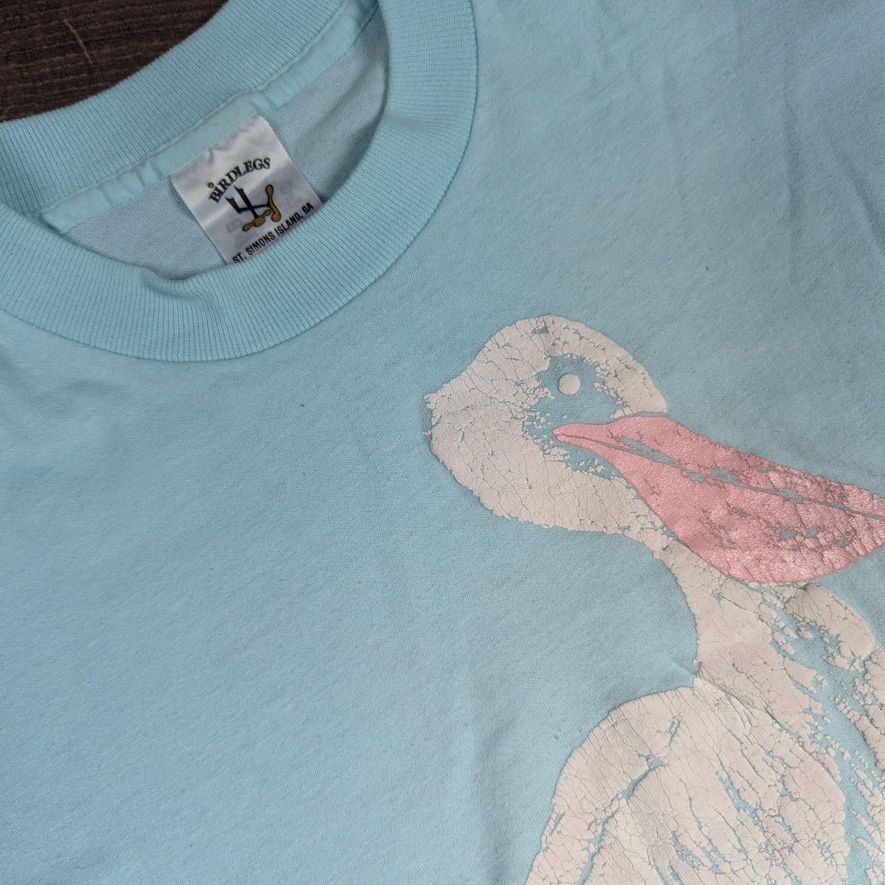 Vintage 90's Holden Beach Birdlegs Blue Pelican Graphic T-Shirt Women's M