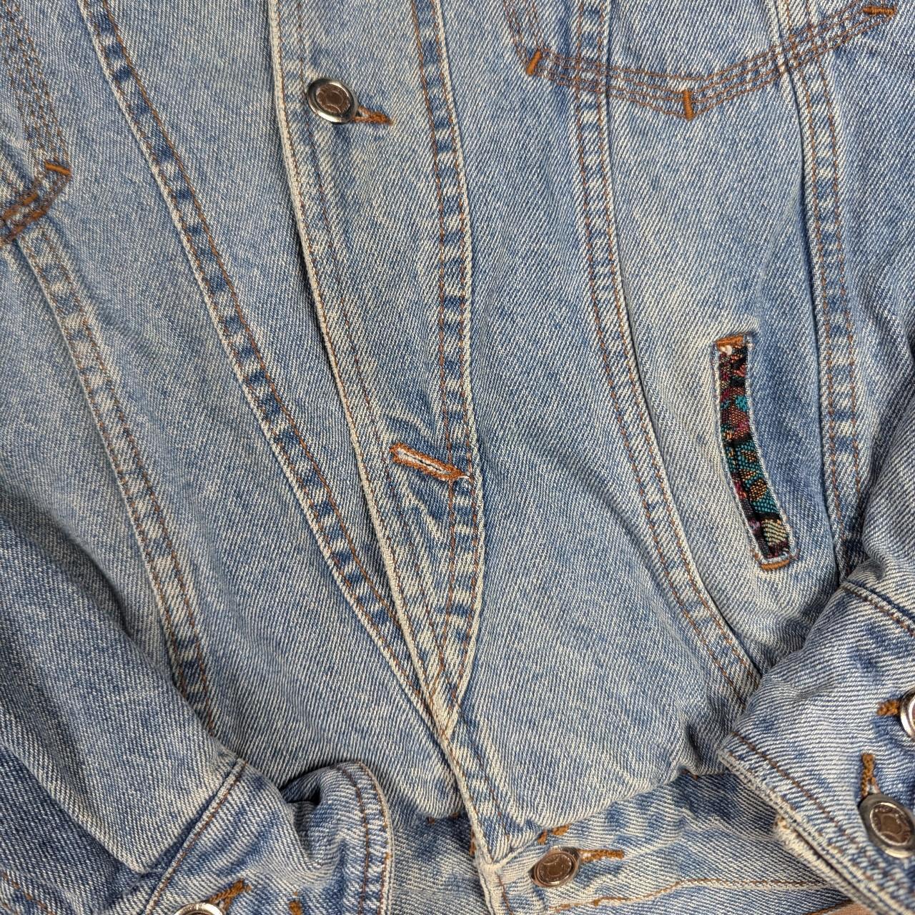 80's Vintage Cavallino Floral Paisley Lined Boxy Fit Denim Jacket