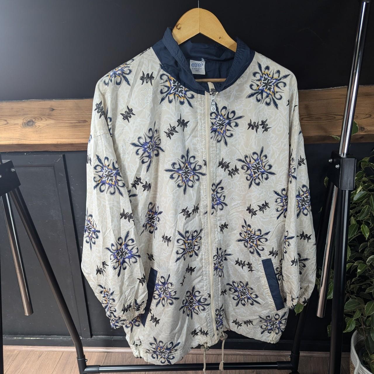 Unique Vintage 90's Etirel Pattern Oversized Baggy Windbreaker Jacket Size L