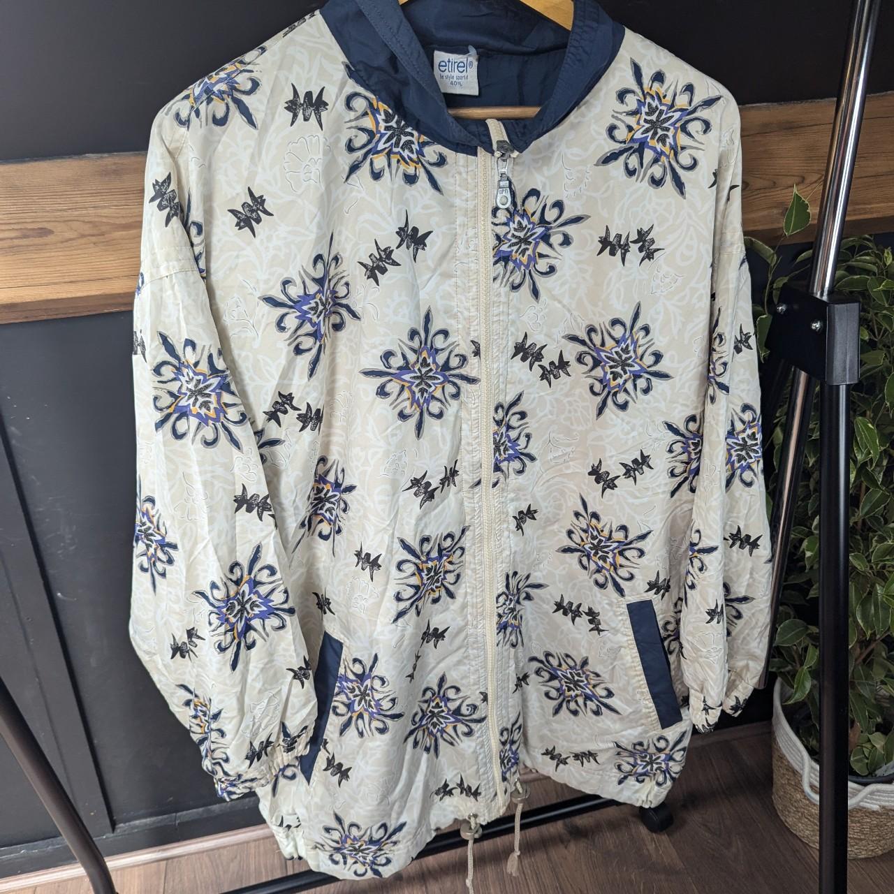 Unique Vintage 90's Etirel Pattern Oversized Baggy Windbreaker Jacket Size L