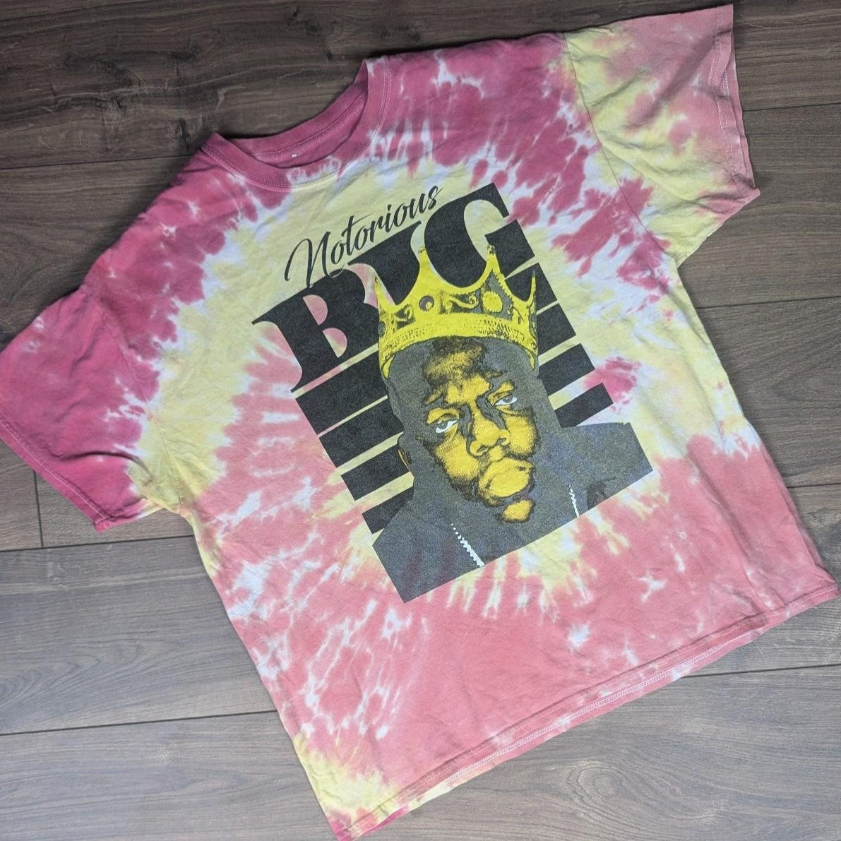 Notorious BIG Red Yellow Tie Dye Graphic T-Shirt Men's XL