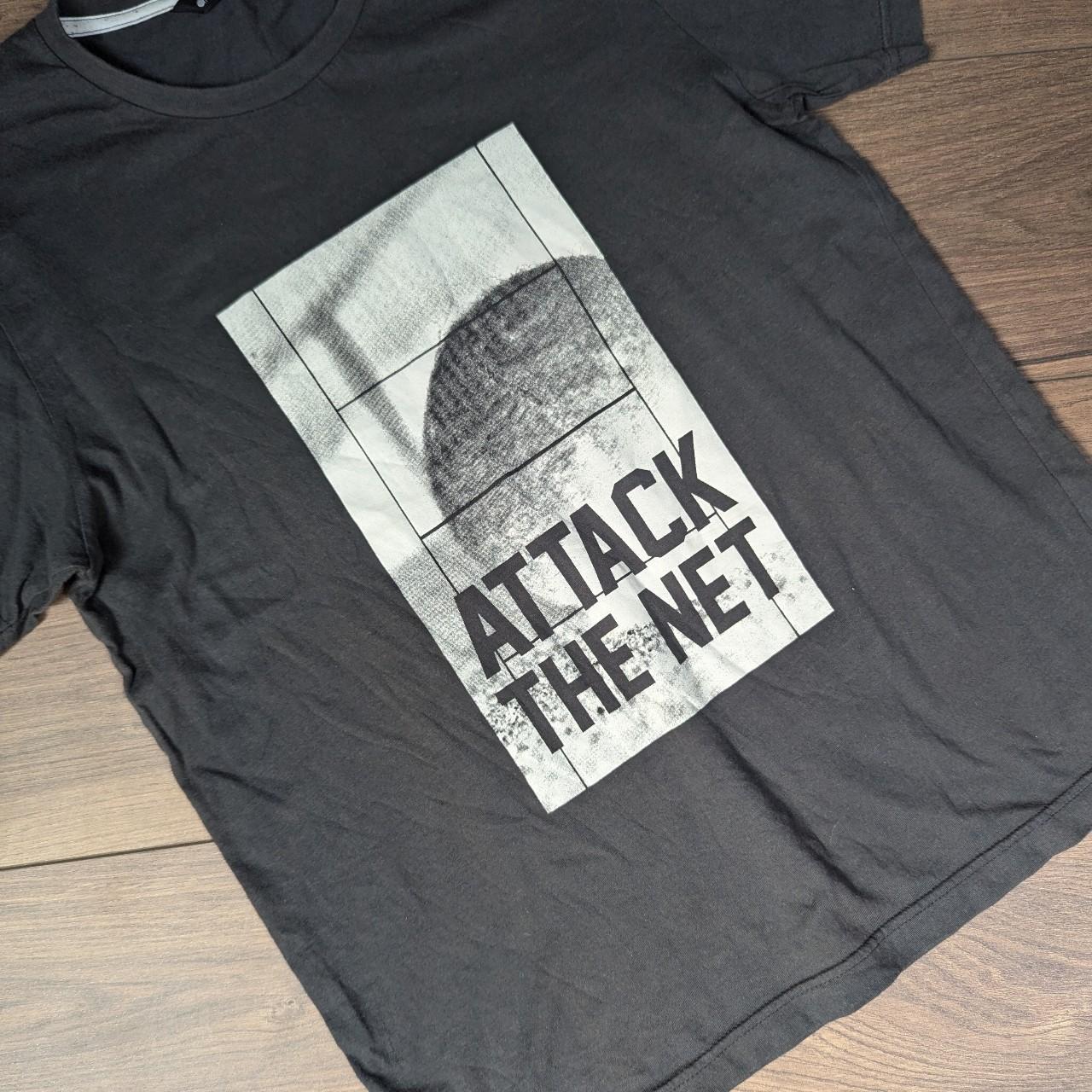 Diadora Black Attack the Net Graphic T-Shirt Size L