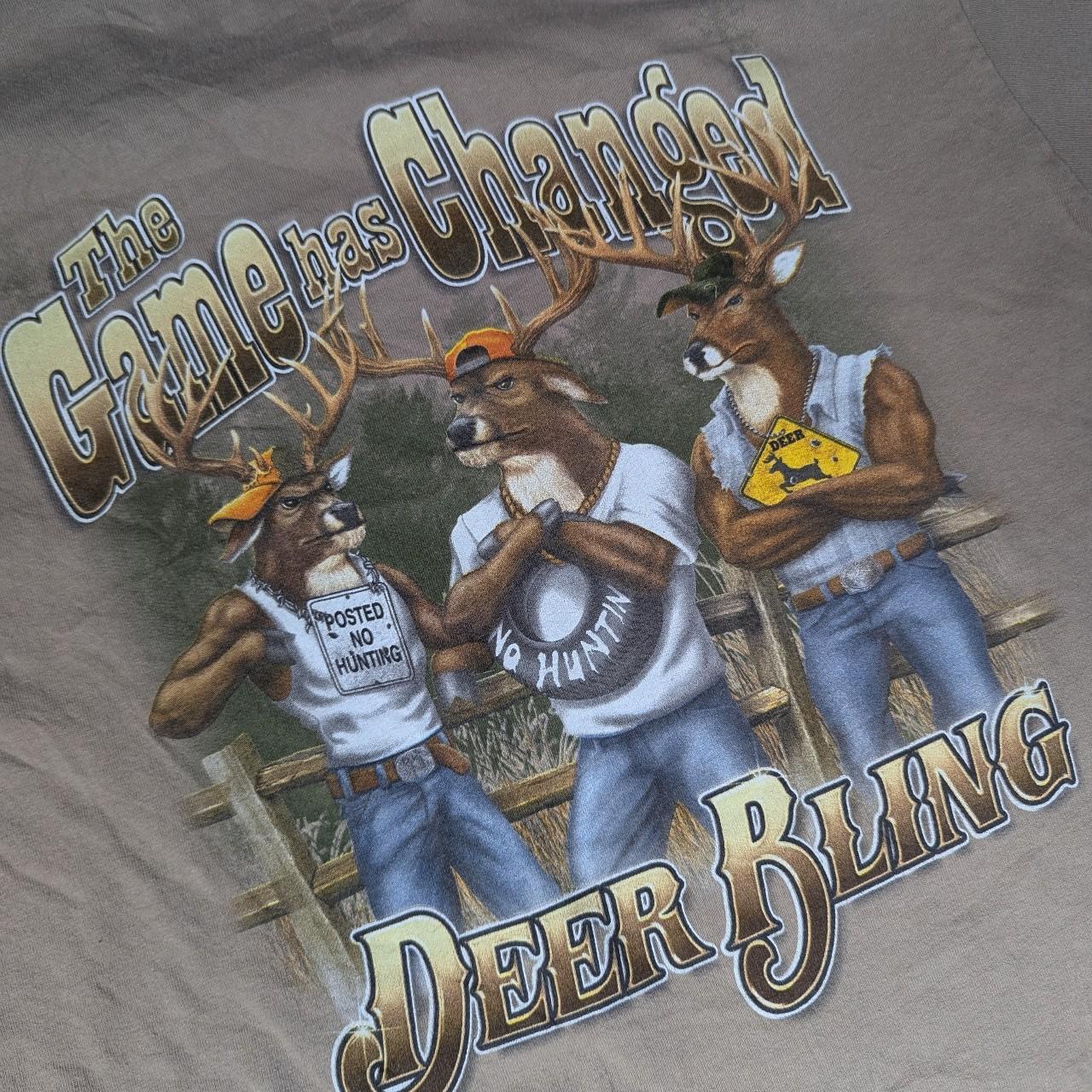 Brown Vintage 90's No Hunting The Game Has Changed Graphic T-Shirt