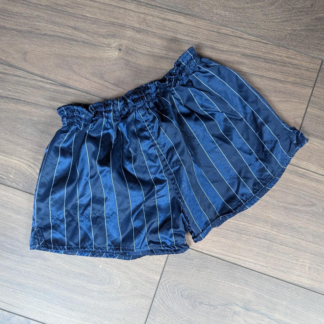 Vintage Retro 70's Blue Striped Running Shorts