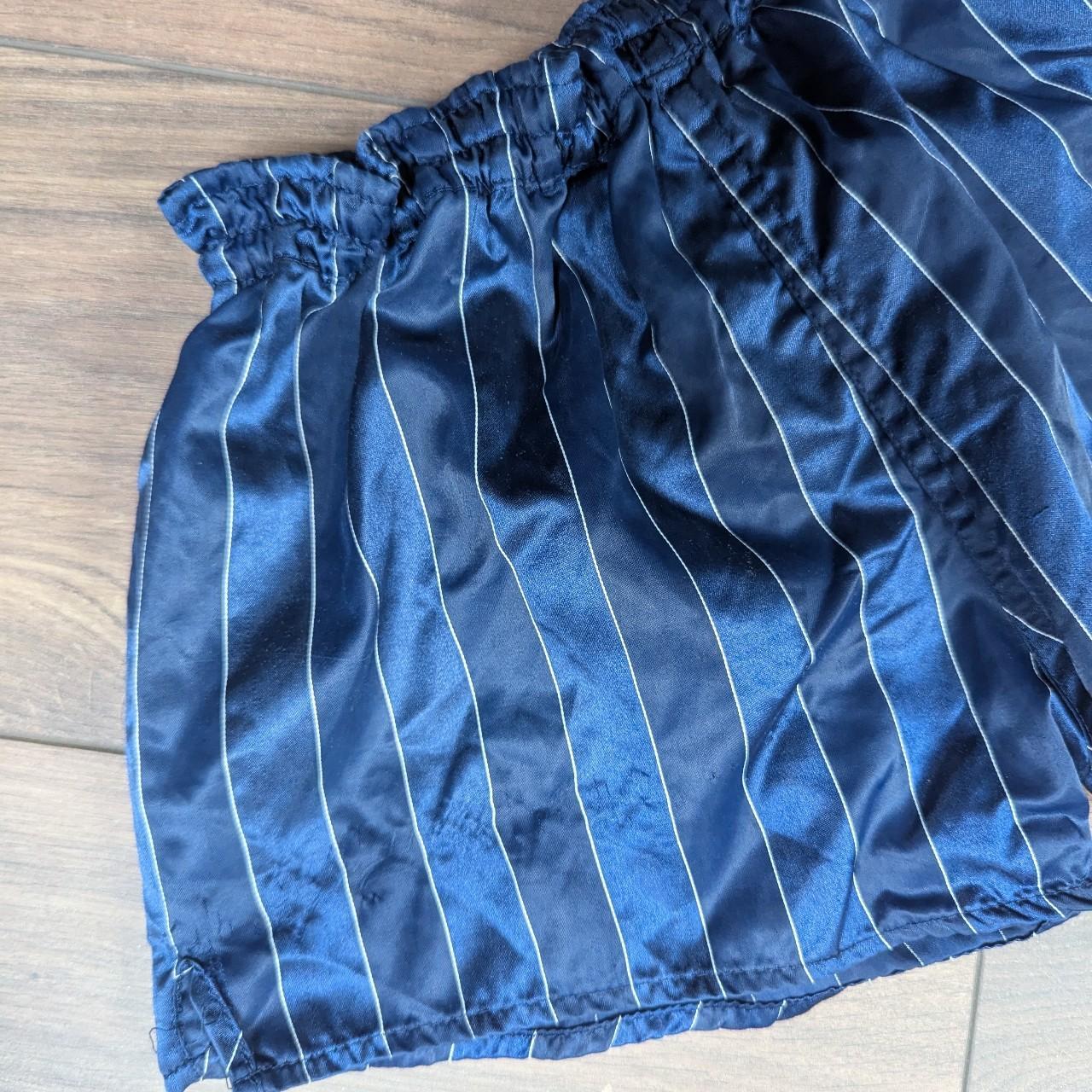 Vintage Retro 70's Blue Striped Running Shorts
